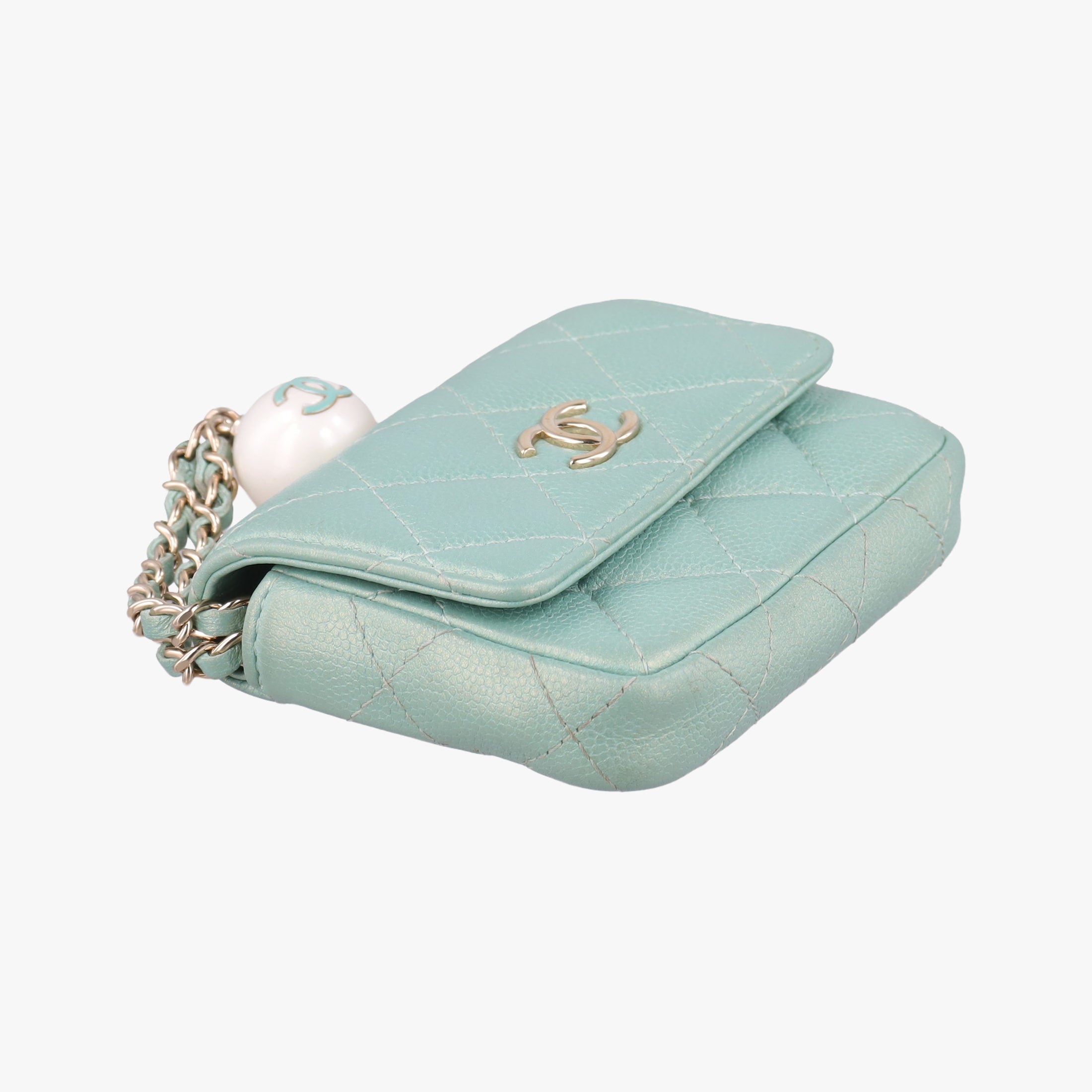 Mini Matelasse Pearl Coin Purse Green lambskin AP2119 31254080ミニマトラッセ パール コインパース グリーン ラムスキン AP2119 31254080
