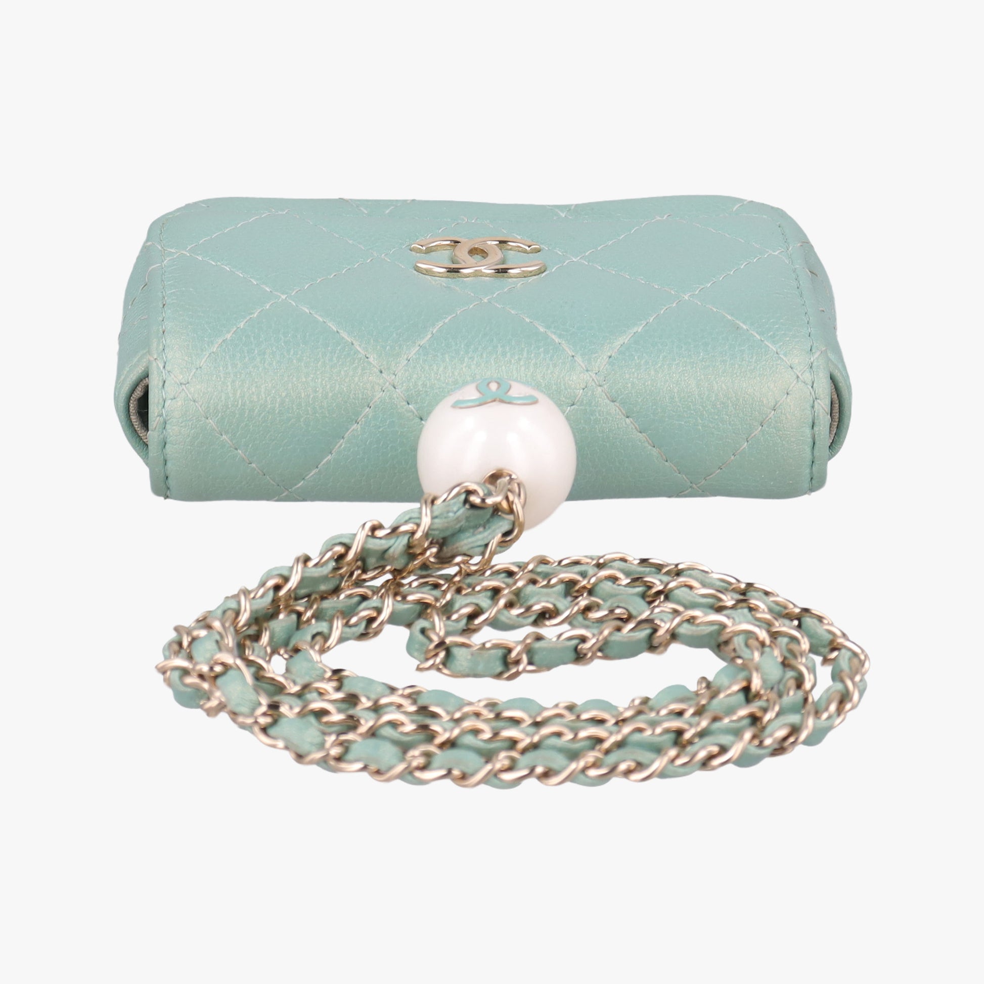 Mini Matelasse Pearl Coin Purse Green lambskin AP2119 31254080ミニマトラッセ パール コインパース グリーン ラムスキン AP2119 31254080