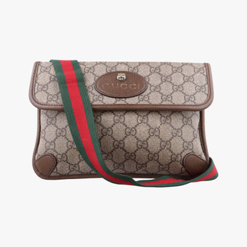 Pre-owned Gucci NEO VINTAGE GG Supreme Beige×Brown PVC coated canvas×Leather 493930 bum bag/waist bag | stylenewstar