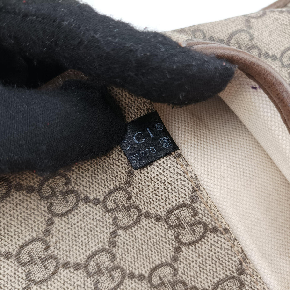 Pre-owned Gucci NEO VINTAGE GG Supreme Beige×Brown PVC coated canvas×Leather 493930 bum bag/waist bag | stylenewstar