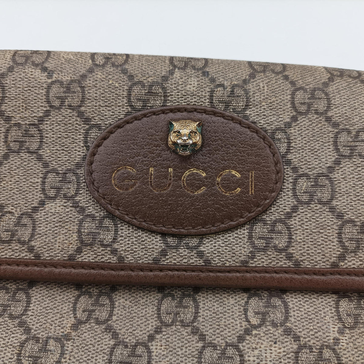 Pre-owned Gucci NEO VINTAGE GG Supreme Beige×Brown PVC coated canvas×Leather 493930 bum bag/waist bag | stylenewstar