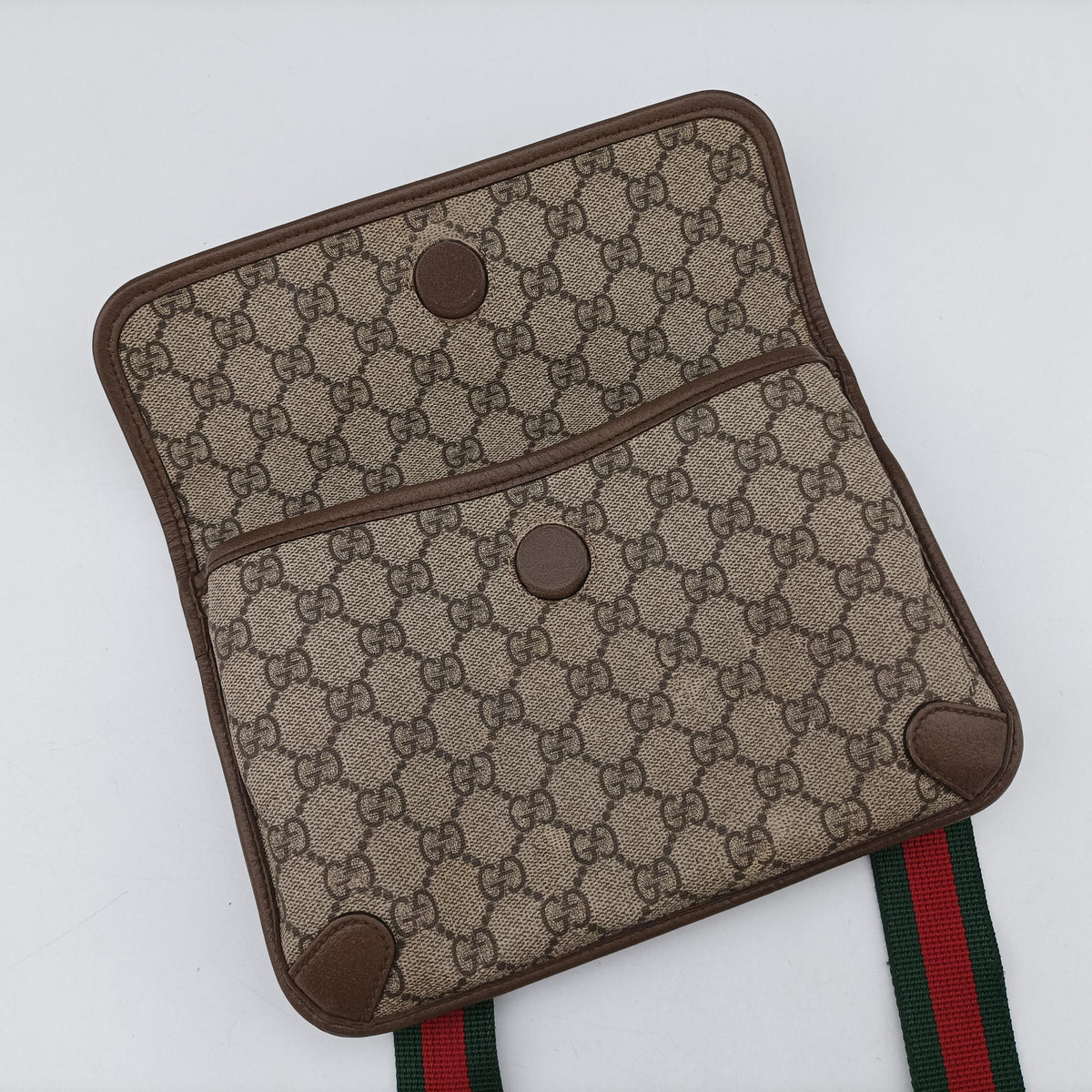 Pre-owned Gucci NEO VINTAGE GG Supreme Beige×Brown PVC coated canvas×Leather 493930 bum bag/waist bag | stylenewstar