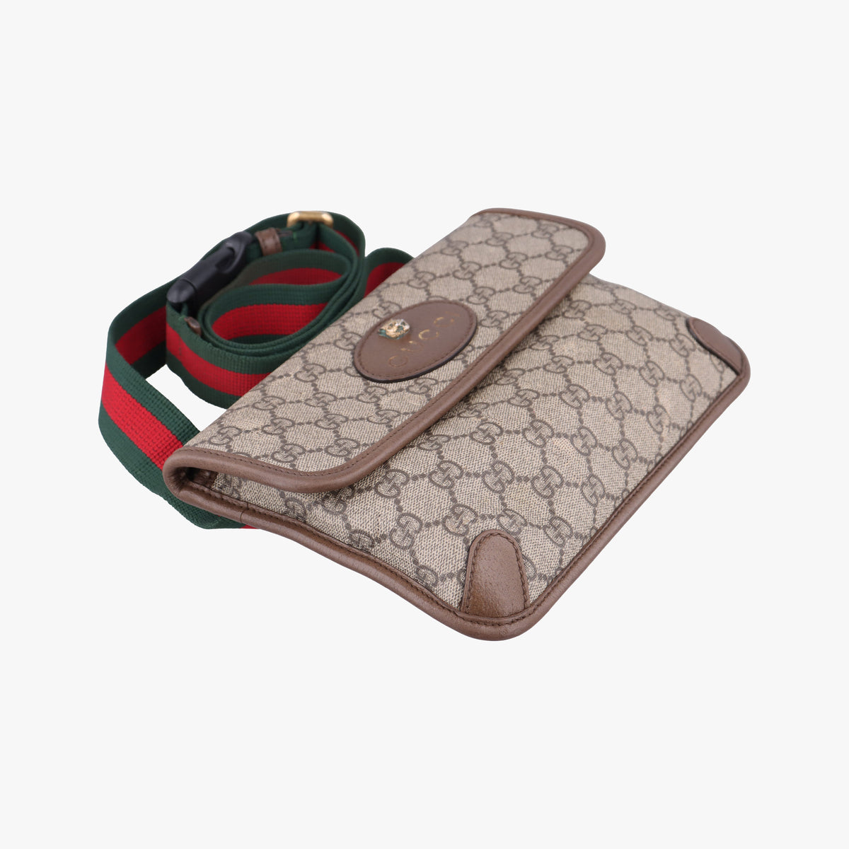 Pre-owned Gucci NEO VINTAGE GG Supreme Beige×Brown PVC coated canvas×Leather 493930 bum bag/waist bag | stylenewstar