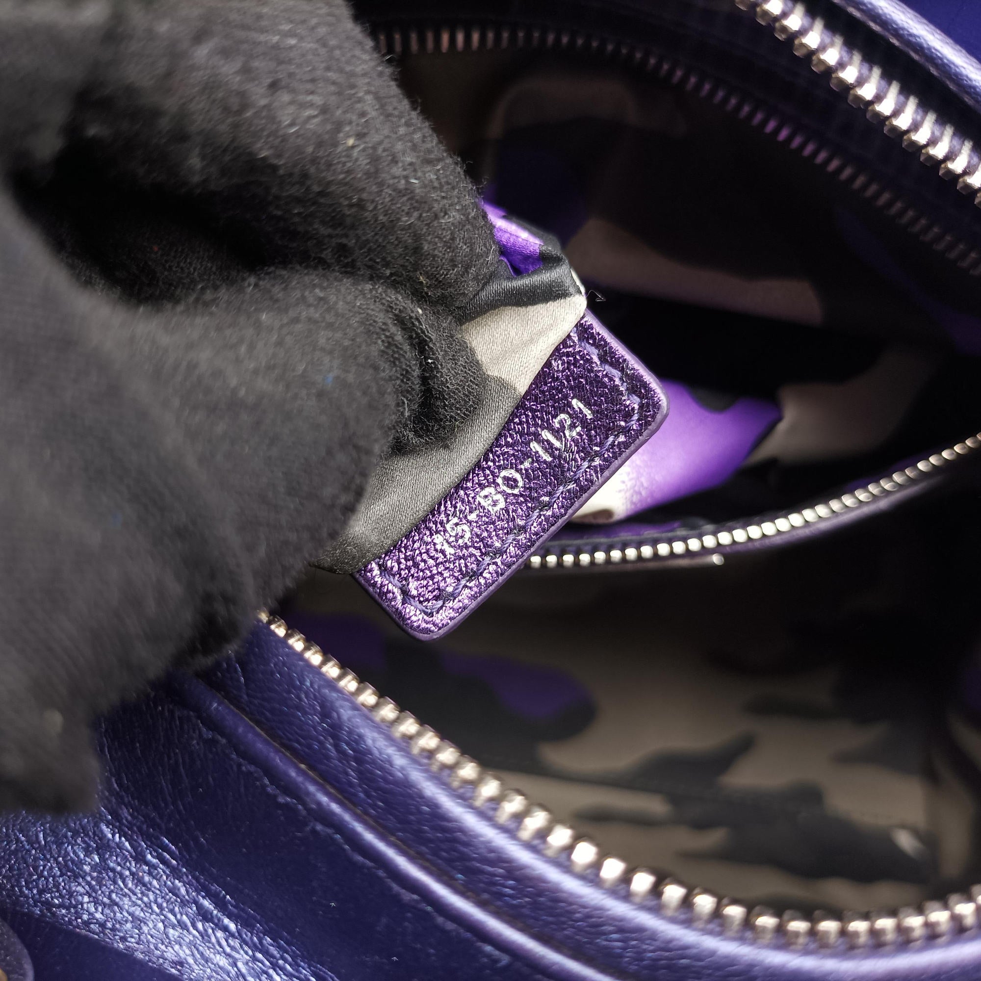 Lady Dior Purple×Orange×Brown Lambskin 15-BO-1121レディディオール パープル×オレンジ×ブラウン ラムスキン 15-BO-1121