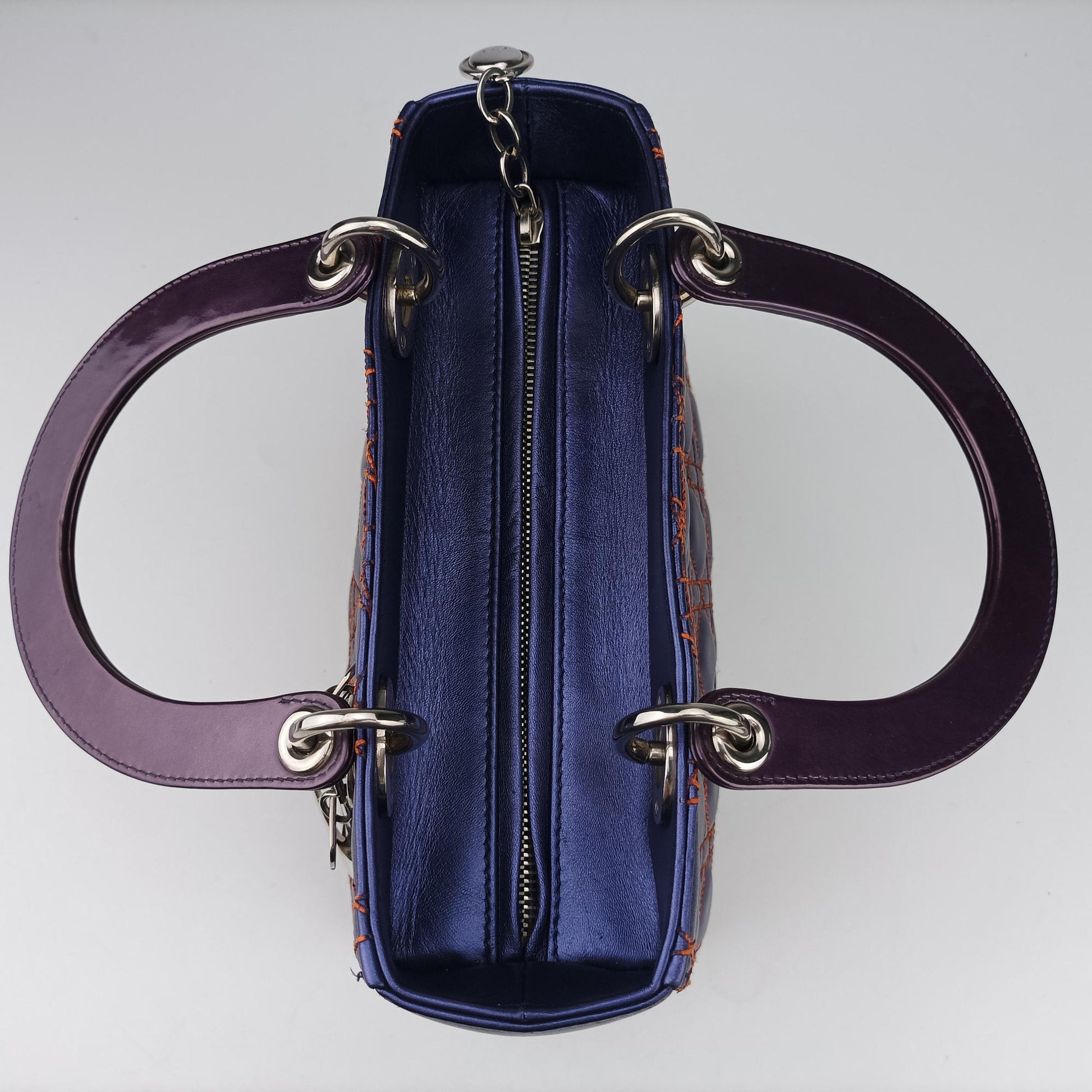 Lady Dior Purple×Orange×Brown Lambskin 15-BO-1121レディディオール パープル×オレンジ×ブラウン ラムスキン 15-BO-1121