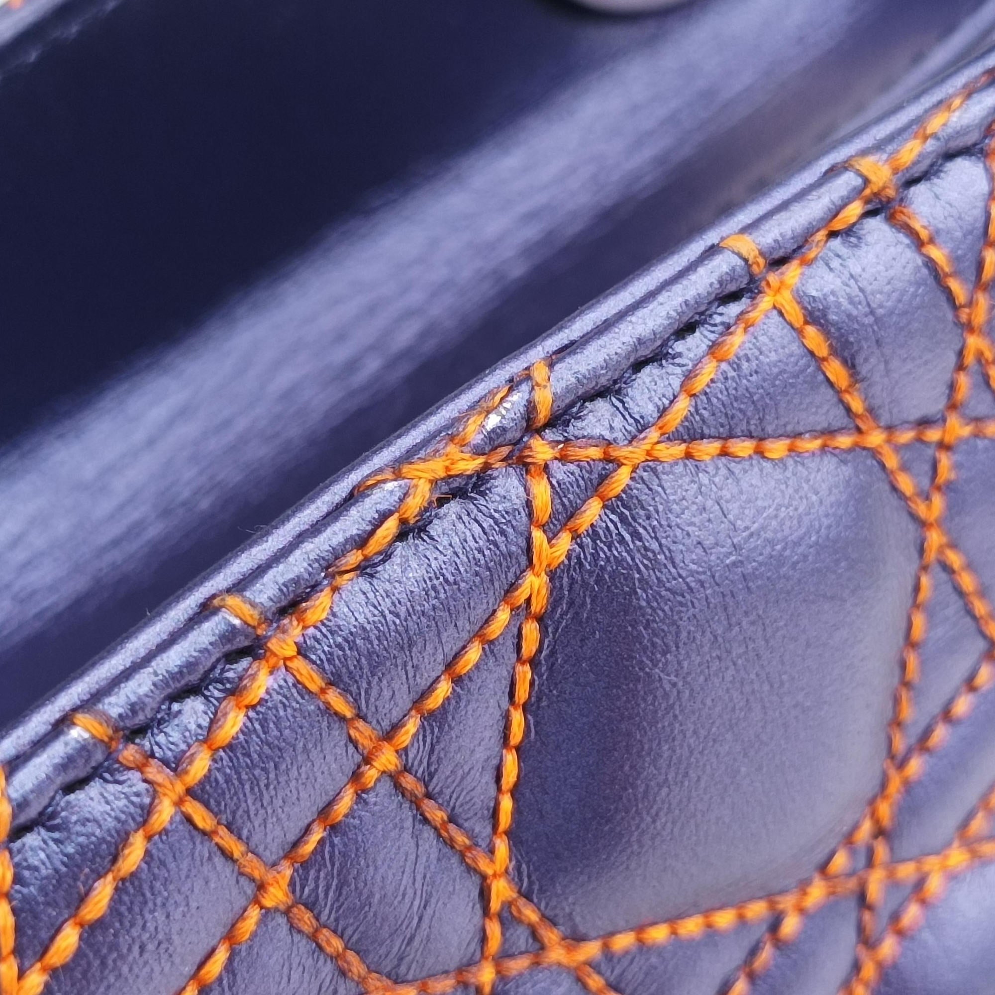 Lady Dior Purple×Orange×Brown Lambskin 15-BO-1121レディディオール パープル×オレンジ×ブラウン ラムスキン 15-BO-1121