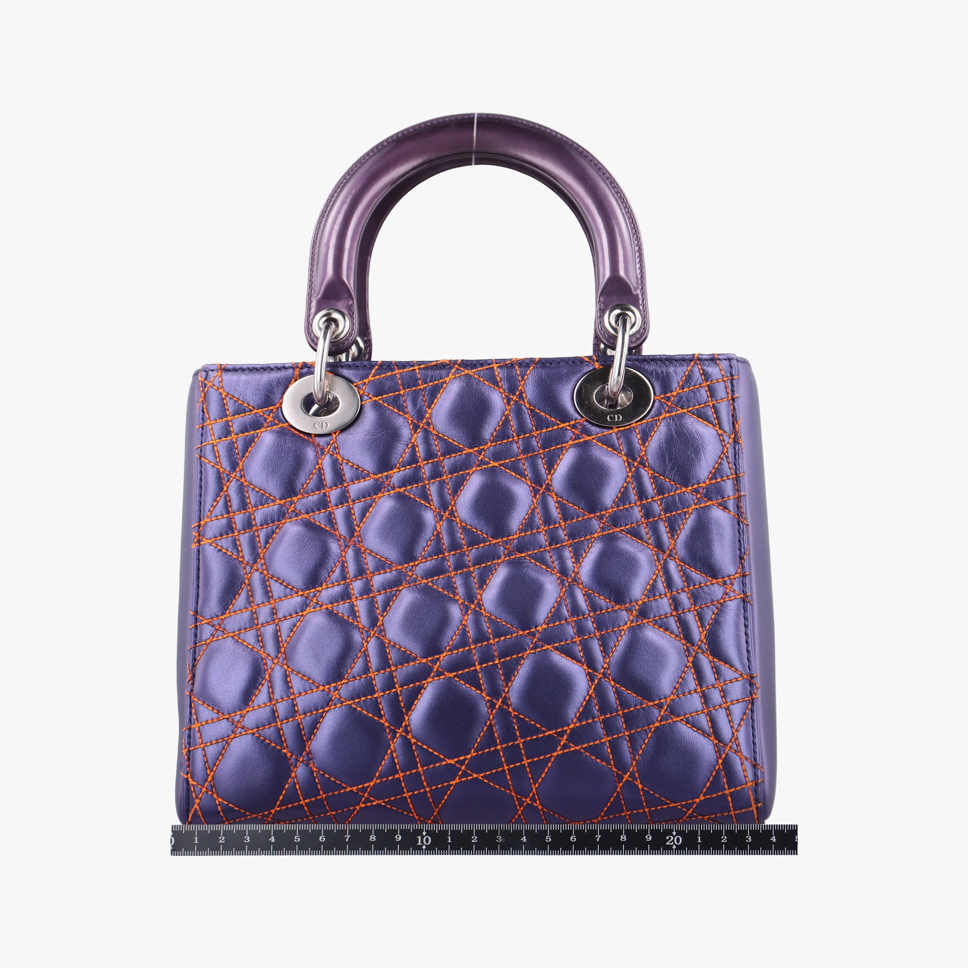 Lady Dior Purple×Orange×Brown Lambskin 15-BO-1121レディディオール パープル×オレンジ×ブラウン ラムスキン 15-BO-1121