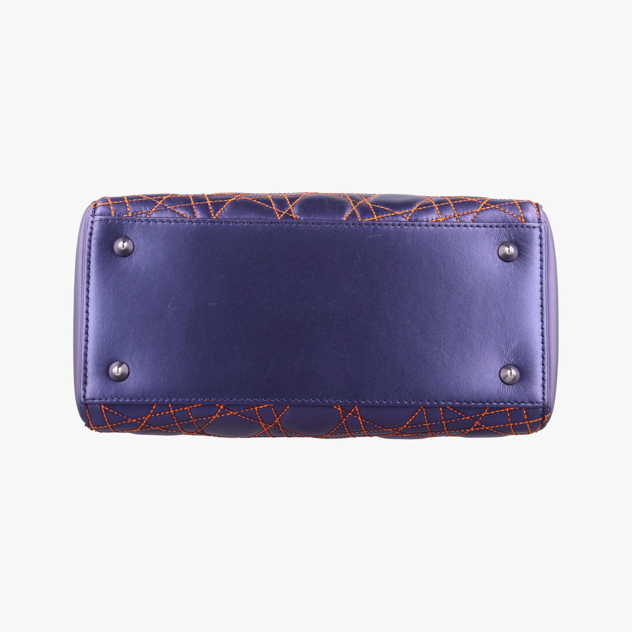 Lady Dior Purple×Orange×Brown Lambskin 15-BO-1121レディディオール パープル×オレンジ×ブラウン ラムスキン 15-BO-1121