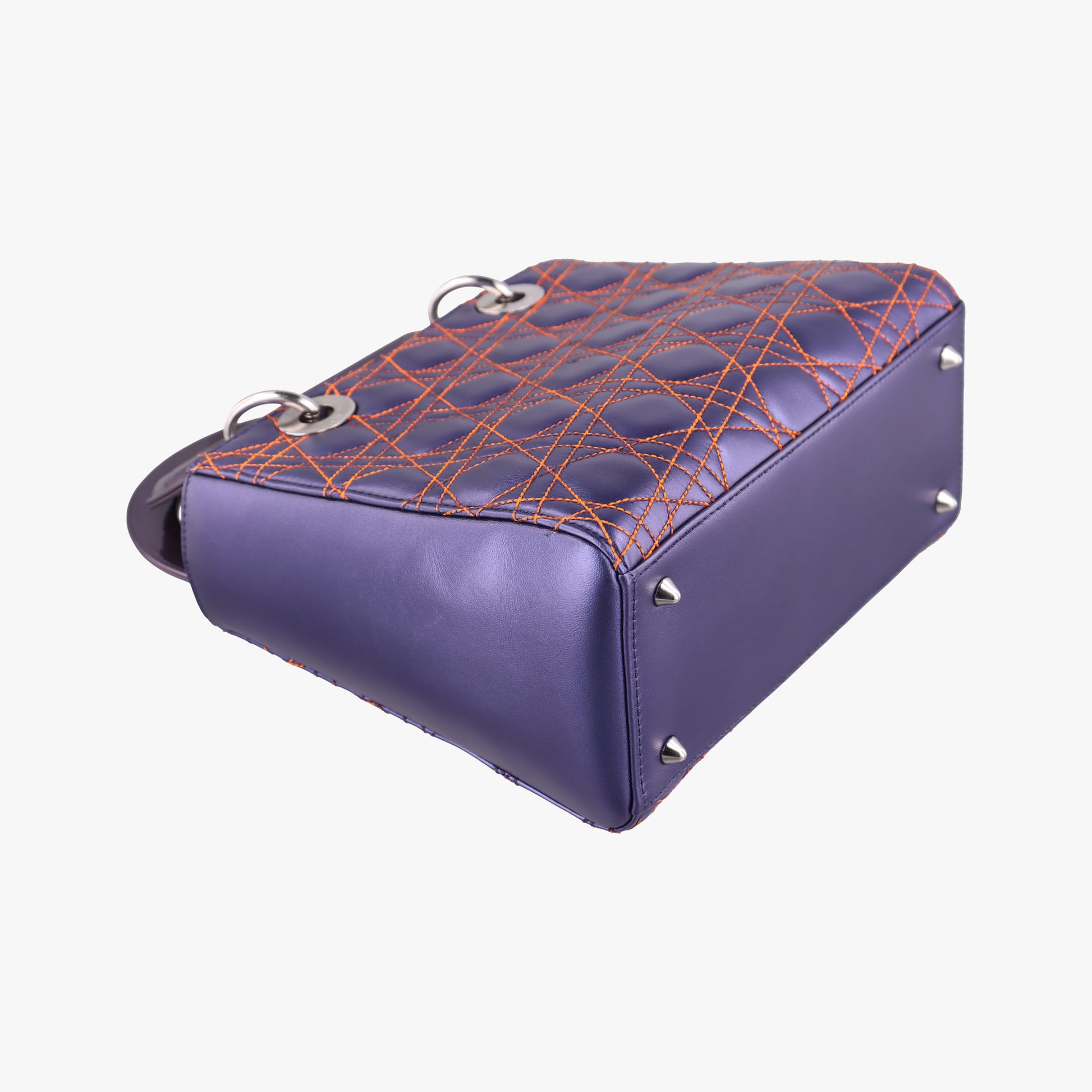 Lady Dior Purple×Orange×Brown Lambskin 15-BO-1121レディディオール パープル×オレンジ×ブラウン ラムスキン 15-BO-1121