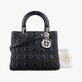 Lady Dior Black lambskin 08-MA-1120レディディオール ブラック ラムスキン 08-MA-1120
