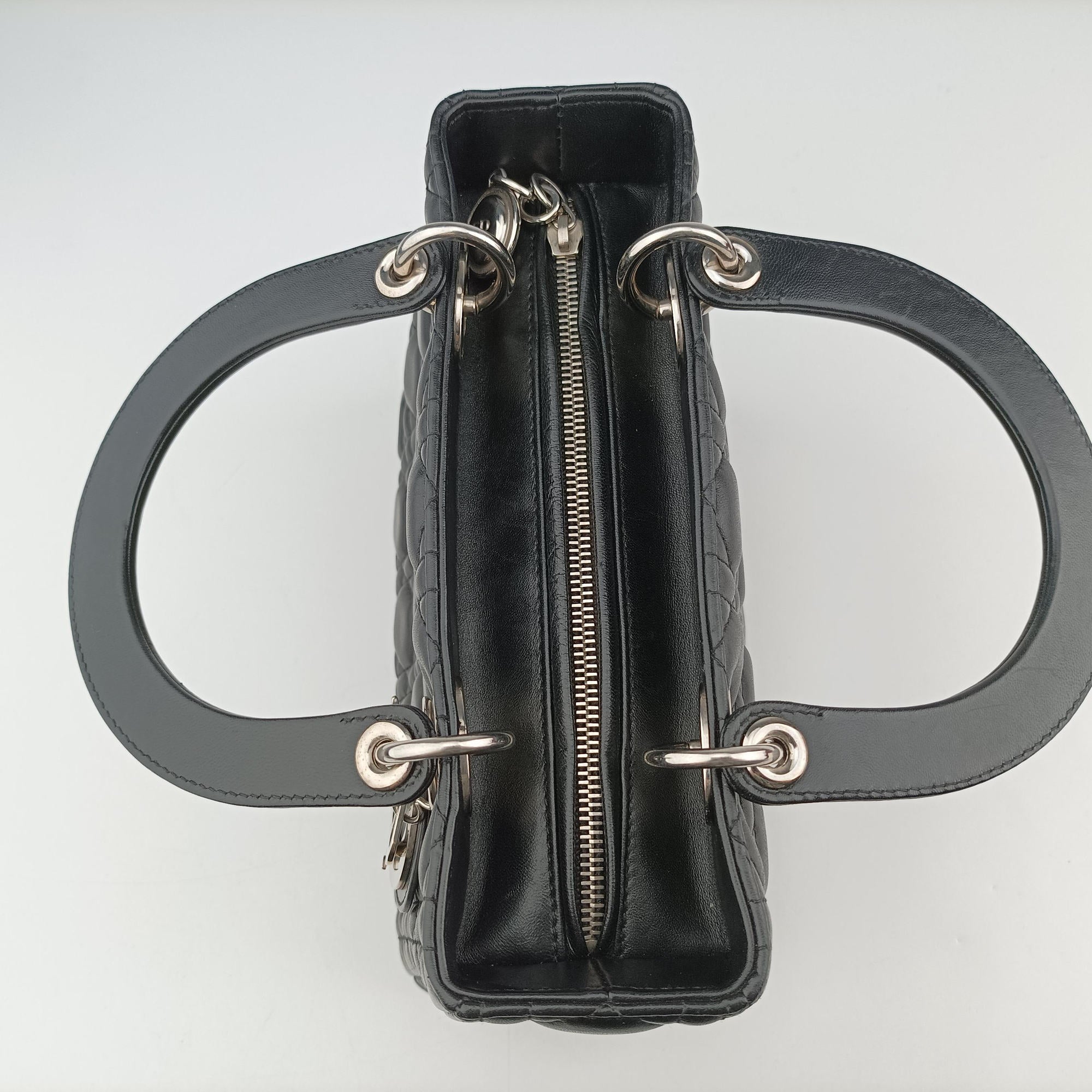 Lady Dior Black lambskin 08-MA-1120レディディオール ブラック ラムスキン 08-MA-1120