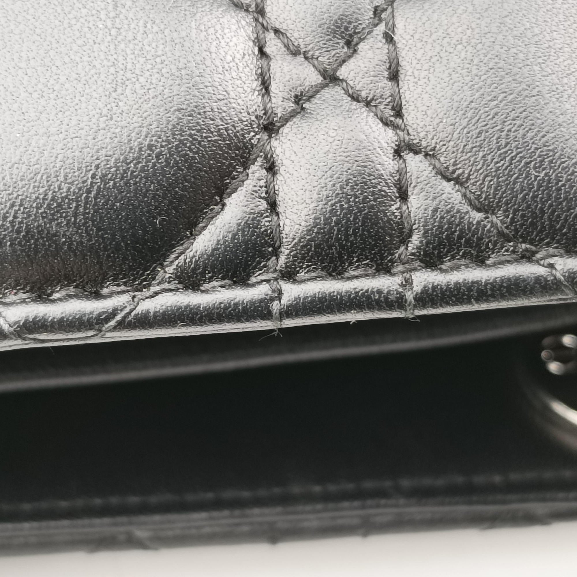 Lady Dior Black lambskin 08-MA-1120レディディオール ブラック ラムスキン 08-MA-1120