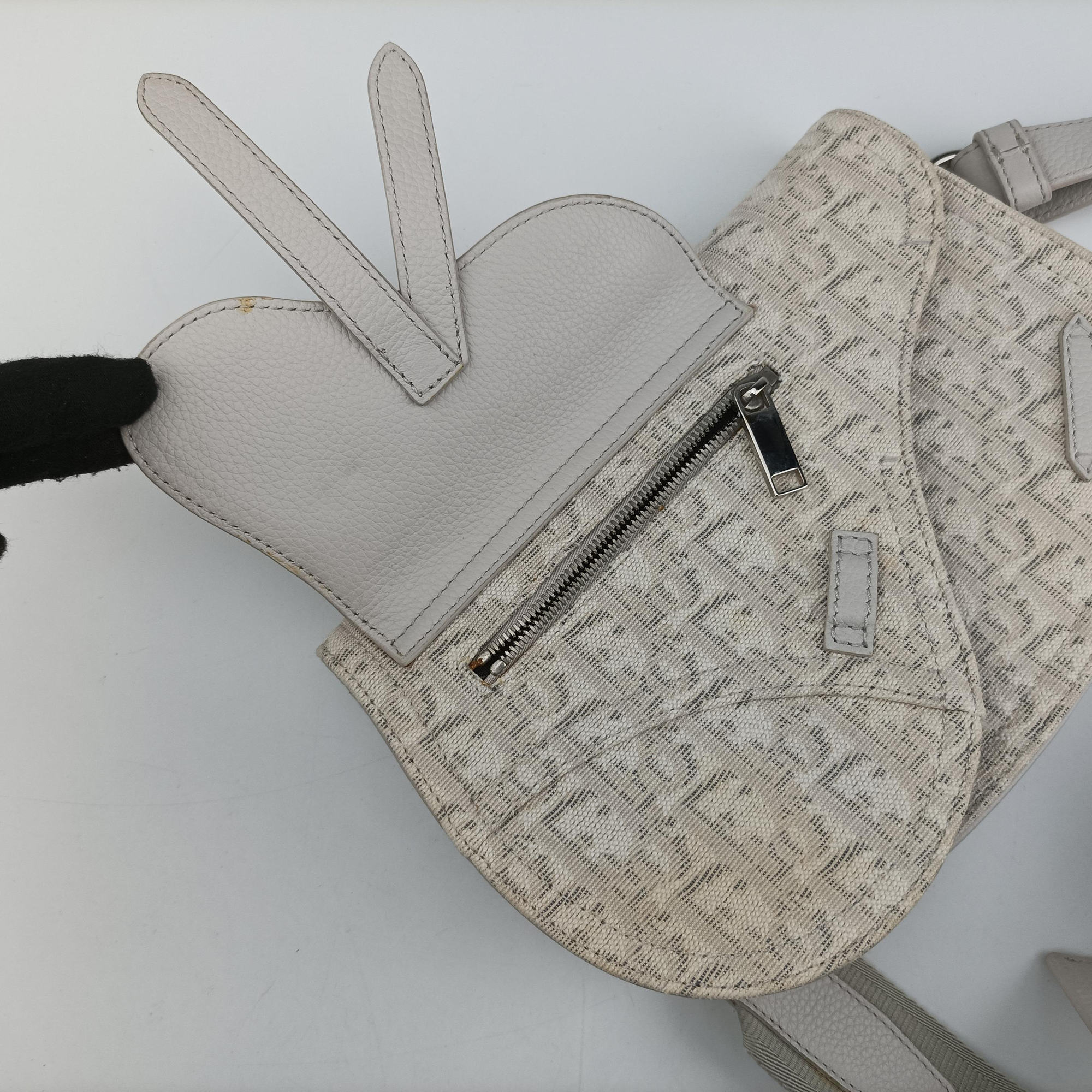 Saddle White Jacquard × Leather 19-BO-1109サドルバッグ ホワイト ジャガード×レザー 19-BO-1109