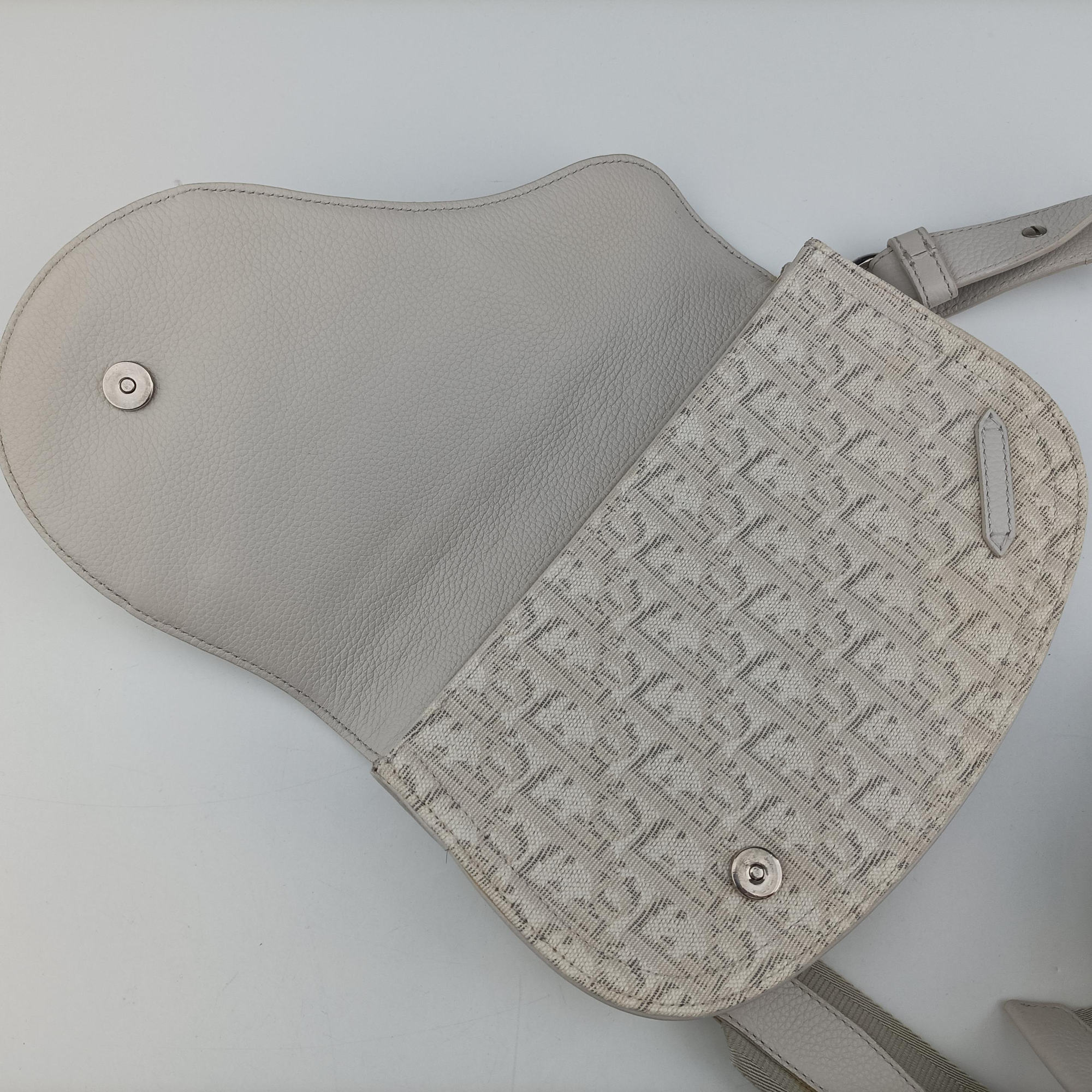 Saddle White Jacquard × Leather 19-BO-1109サドルバッグ ホワイト ジャガード×レザー 19-BO-1109