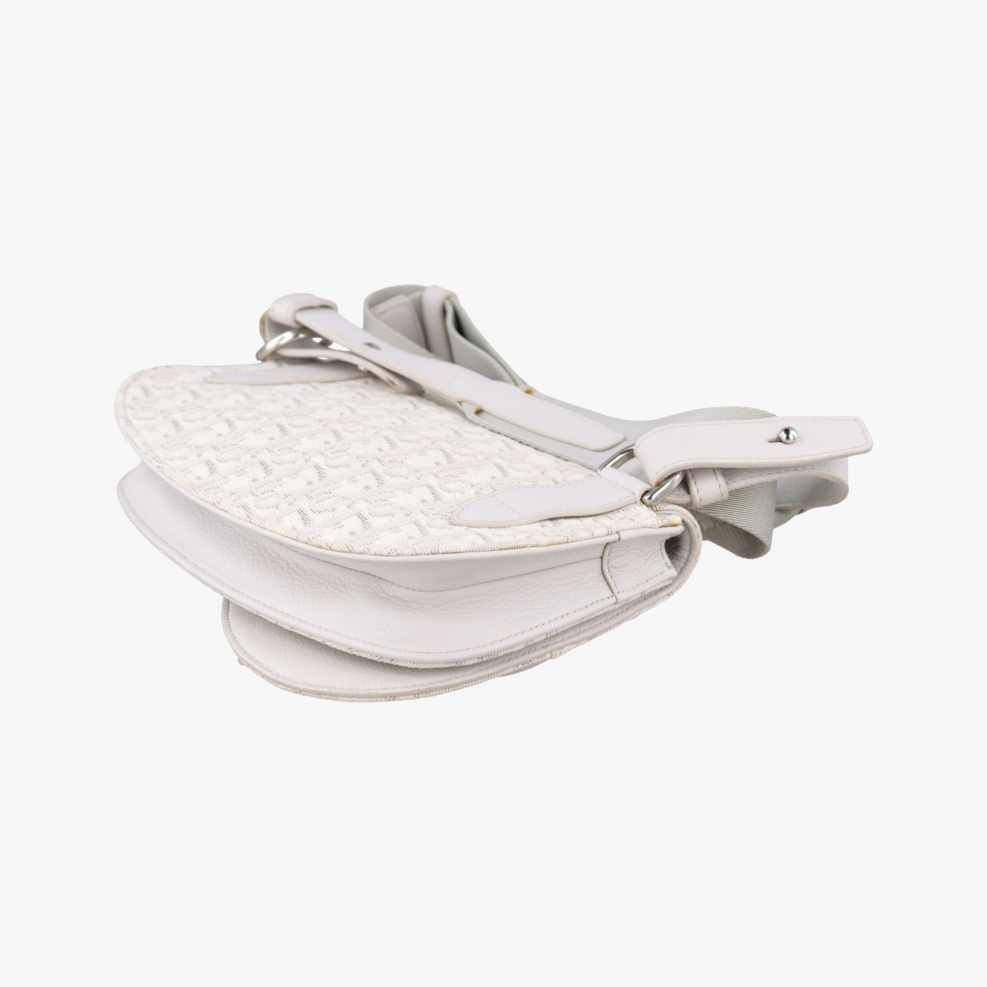 Saddle White Jacquard × Leather 19-BO-1109サドルバッグ ホワイト ジャガード×レザー 19-BO-1109