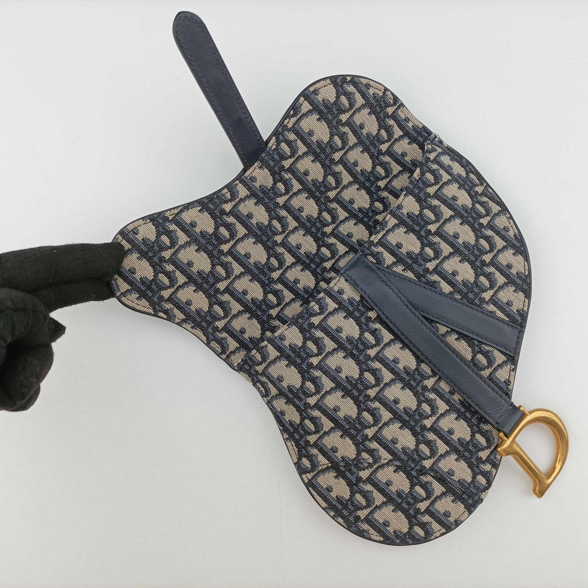 Saddle Navy Jacquard×Leather 50-MA-0149サドル ネイビー ジャガード×レザー 50-MA-0149