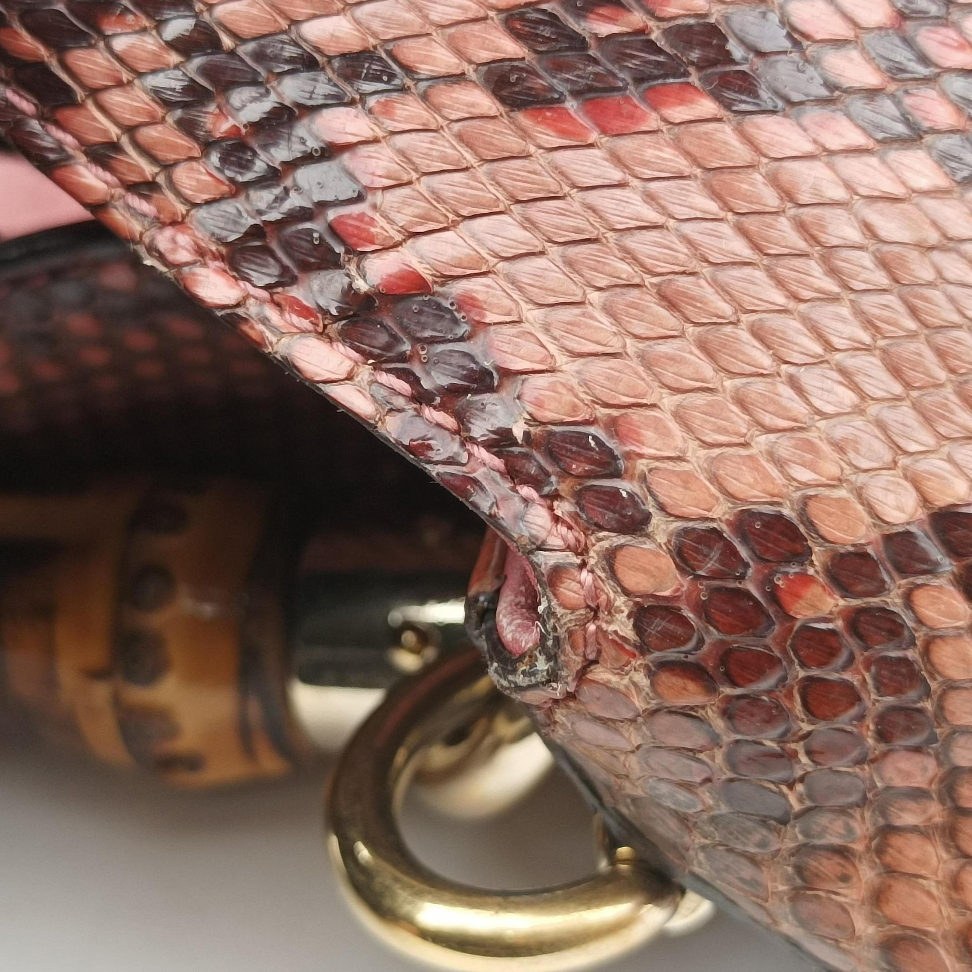 Bamboo Pink snakeskin 169961 I0138586バンブー ピンク ヘビ革 169961 I0138586
