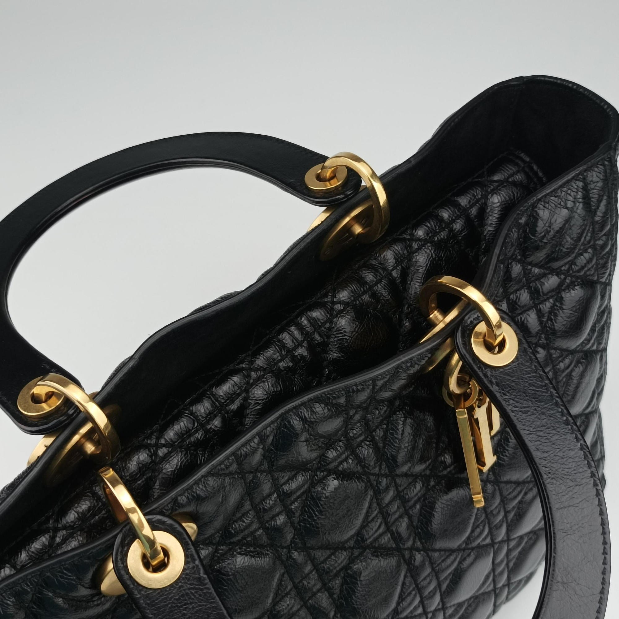 Lady Dior Black lambskin 01-BO-0147レディディオール ブラック ラムスキン 01-BO-0147