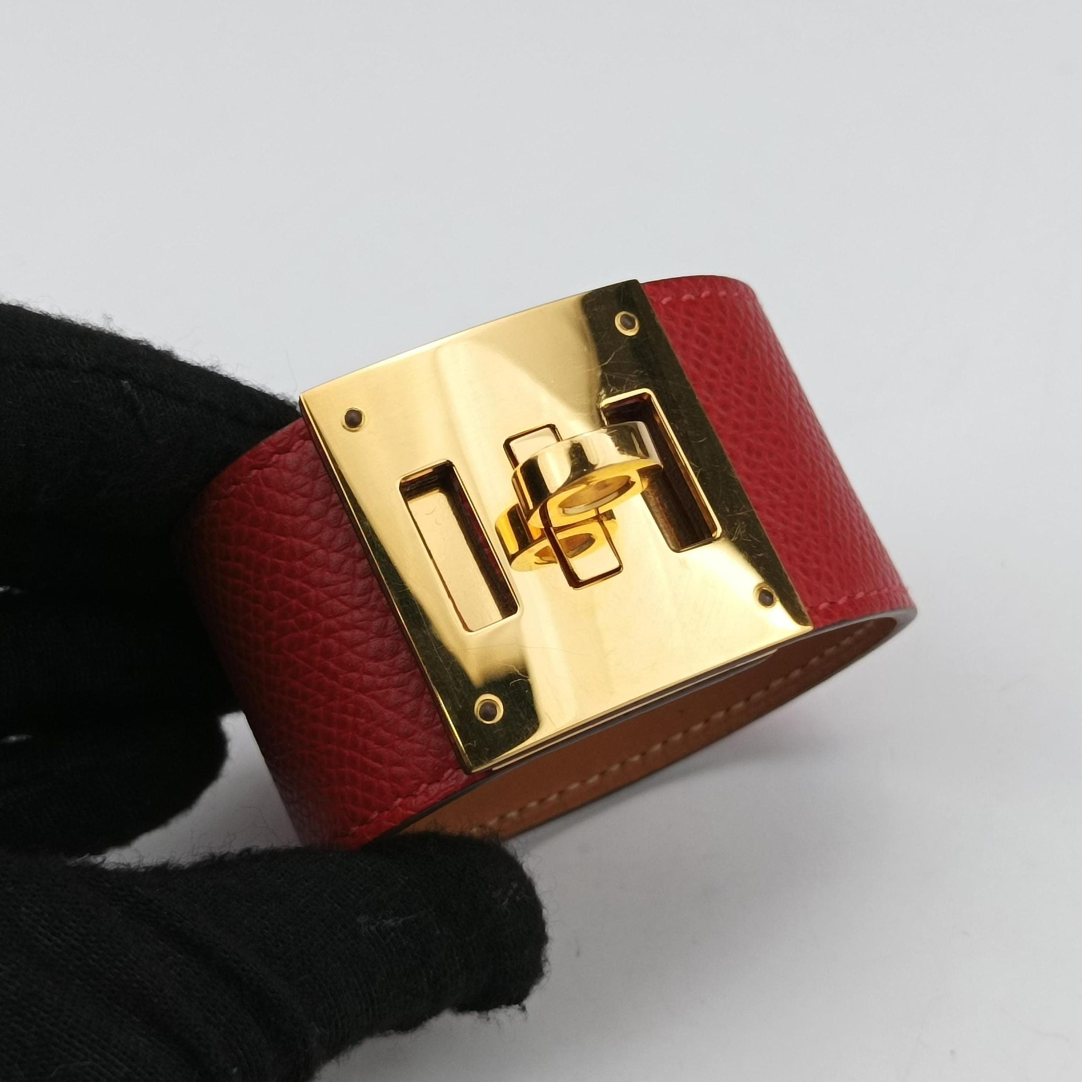 Kelly Style Lock Red×golden Leather × GP N□Q 40ケリー スタイル ロック レッド×ゴールド レザー×GP N□Q 40