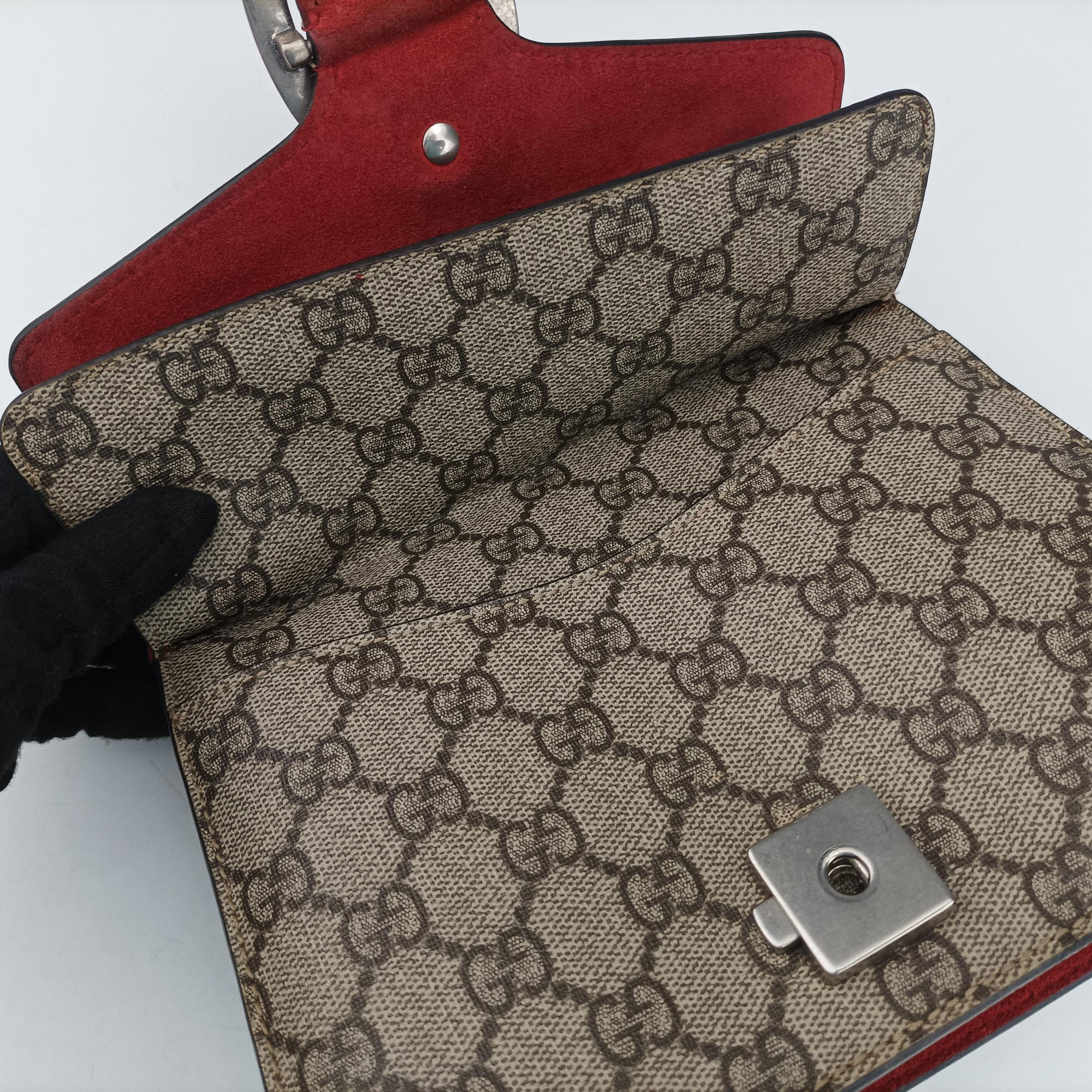 Dionysus beige×red PVC coated canvas × suede 421970 D027262466ディオニュソス ベージュ×レッド PVCコーティングキャンバス × スエード 421970 D027262466