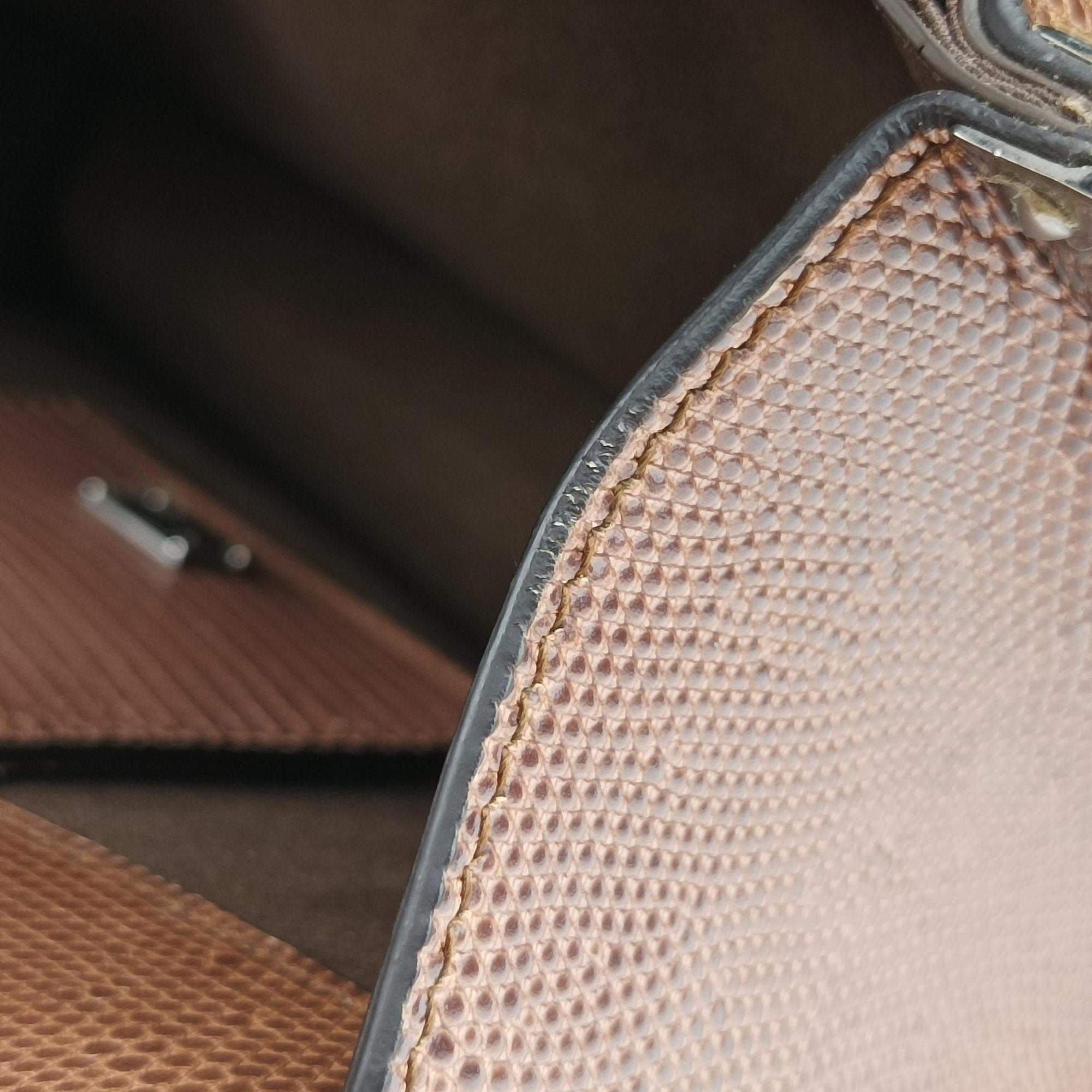 Rosalia Brown × Red Lizard-Embossed Leather × Patent 50ロザリア ブラウン × レッド リザード型押しレザー × パテント 50