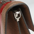 Rosalia Brown × Red Lizard-Embossed Leather × Patent 50ロザリア ブラウン × レッド リザード型押しレザー × パテント 50