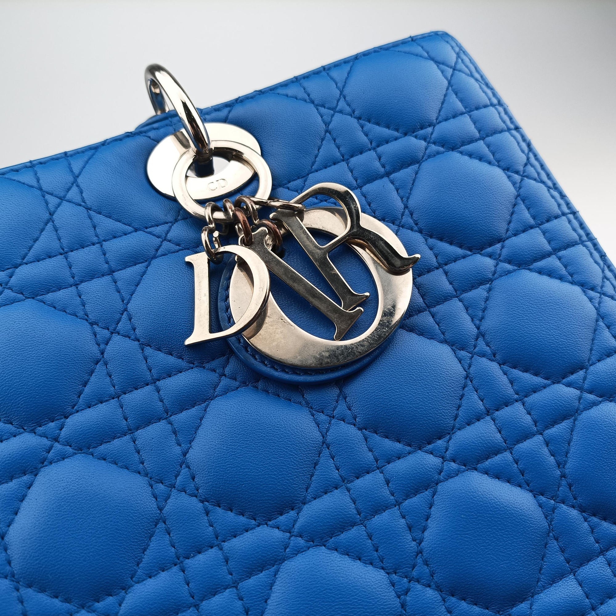 Lady Dior Blue lambskin 18-MA-0163レディディオール ブルー ラムスキン 18-MA-0163