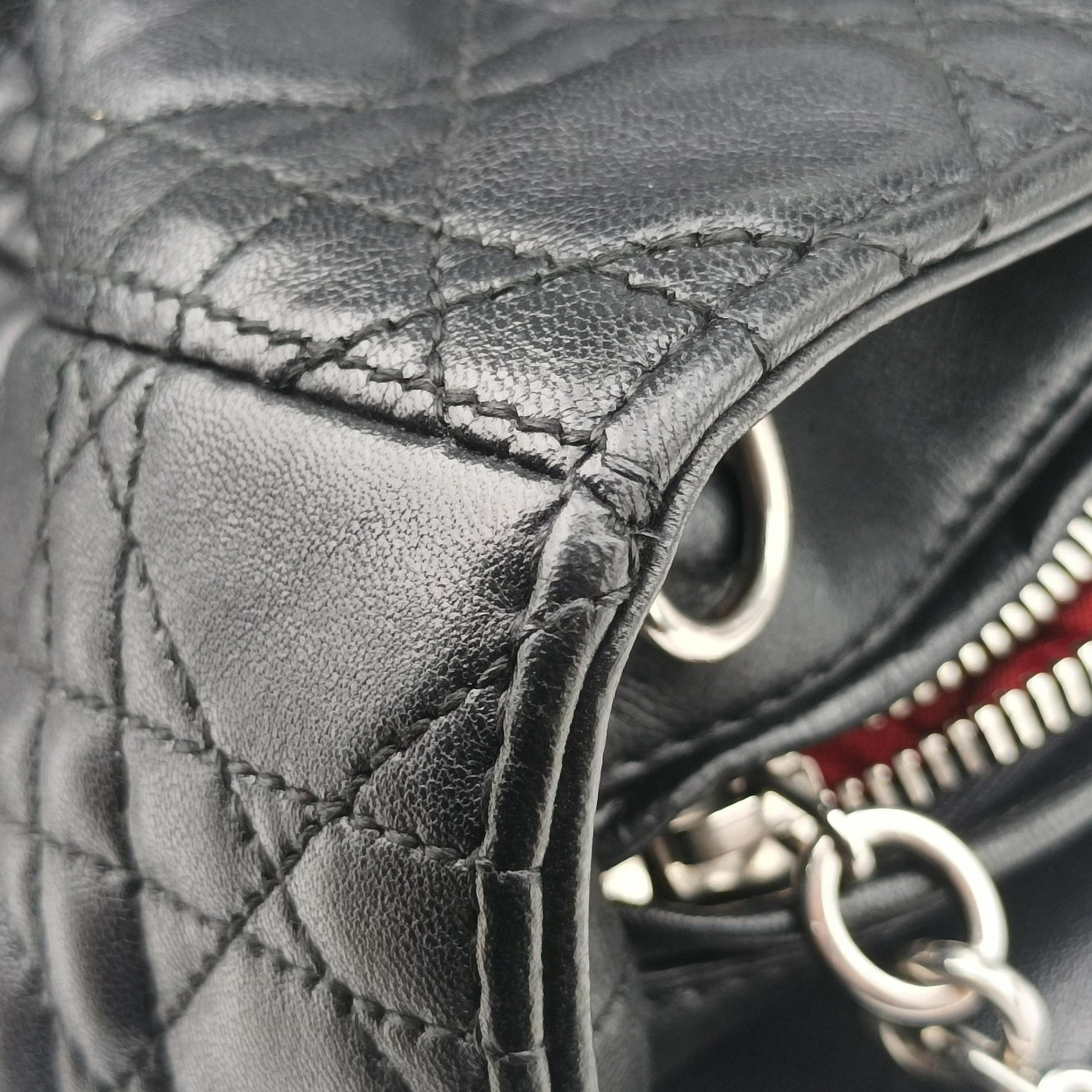 Lady Dior Black lambskin 26-MA-0170レディディオール ブラック ラムスキン 26-MA-0170