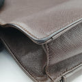 Triangle Logo Plate Brown Saffiano Leather VR0023 49三角 ロゴ プレート ブラウン サフィアーノレザー VR0023 49