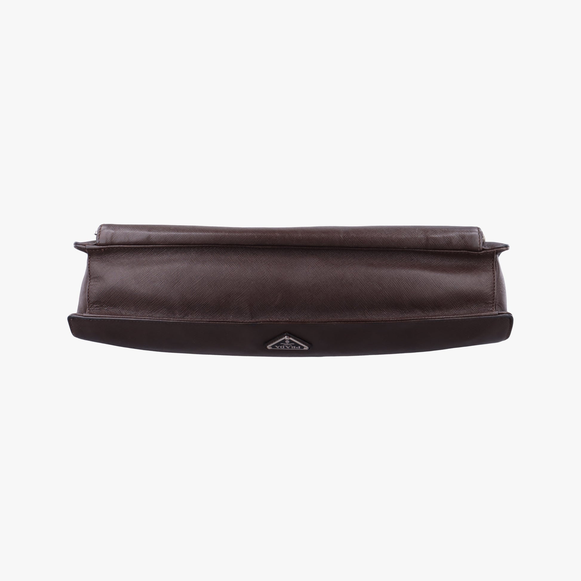 Triangle Logo Plate Brown Saffiano Leather VR0023 49三角 ロゴ プレート ブラウン サフィアーノレザー VR0023 49