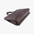 Triangle Logo Plate Brown Saffiano Leather VR0023 49三角 ロゴ プレート ブラウン サフィアーノレザー VR0023 49