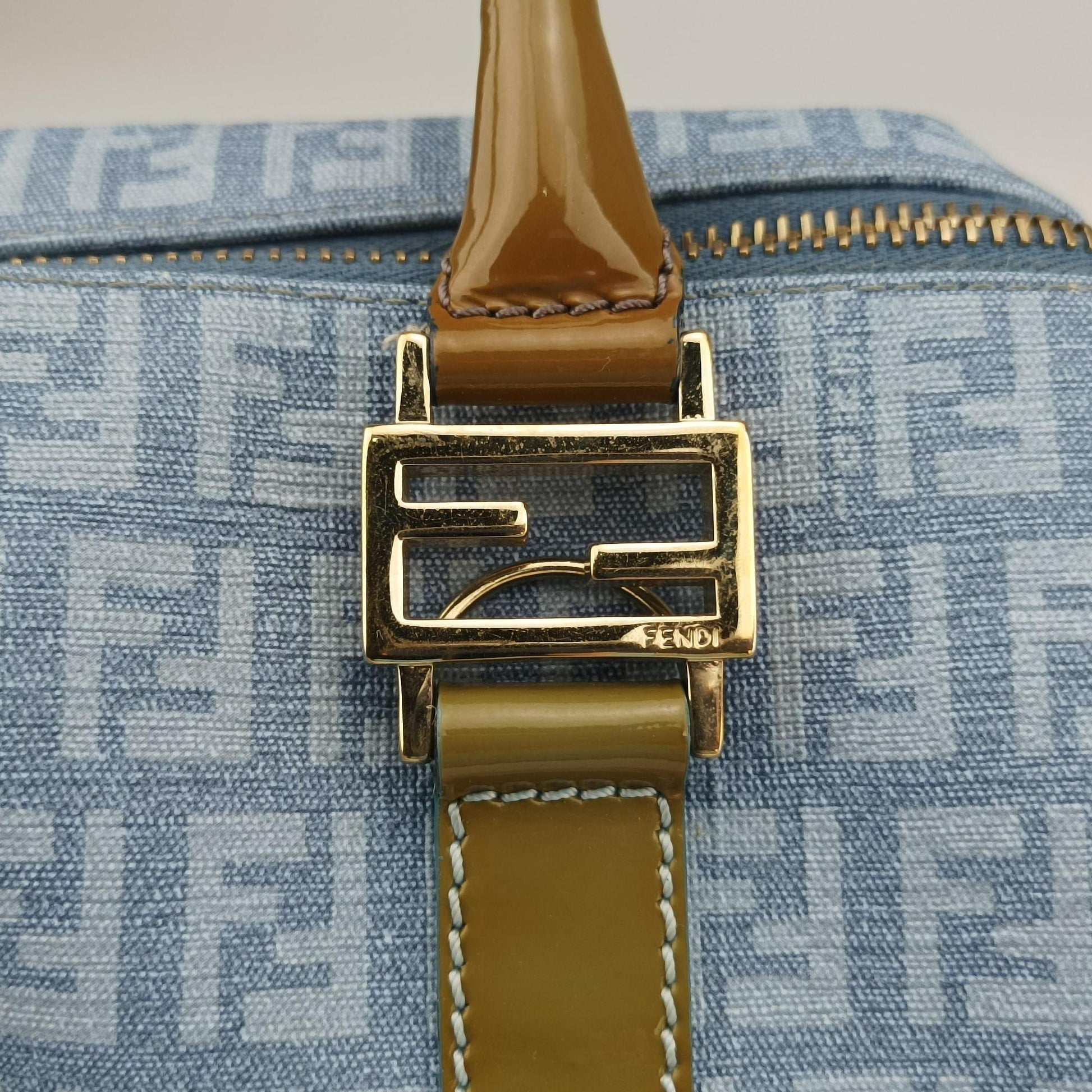 Zucchino Glitter Logo Blue PVC coated canvas 8BL068 2305/8BL/068/AP3/098ズッカ柄　ズッキーノ グリッターロゴ ブルー PVCコーティングキャンバス 8BL068 2305/8BL/068/AP3/098