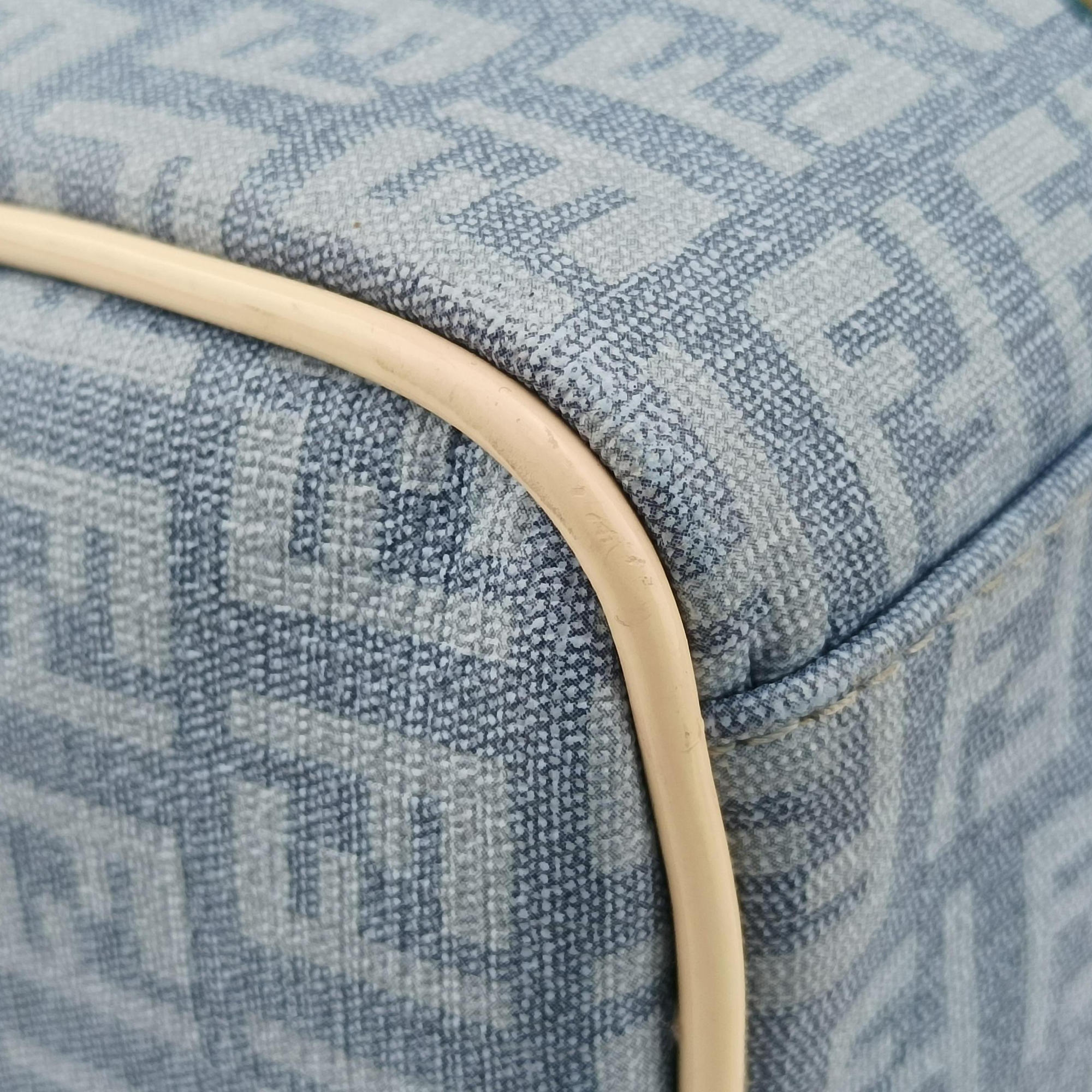 Zucchino Glitter Logo Blue PVC coated canvas 8BL068 2305/8BL/068/AP3/098ズッカ柄　ズッキーノ グリッターロゴ ブルー PVCコーティングキャンバス 8BL068 2305/8BL/068/AP3/098