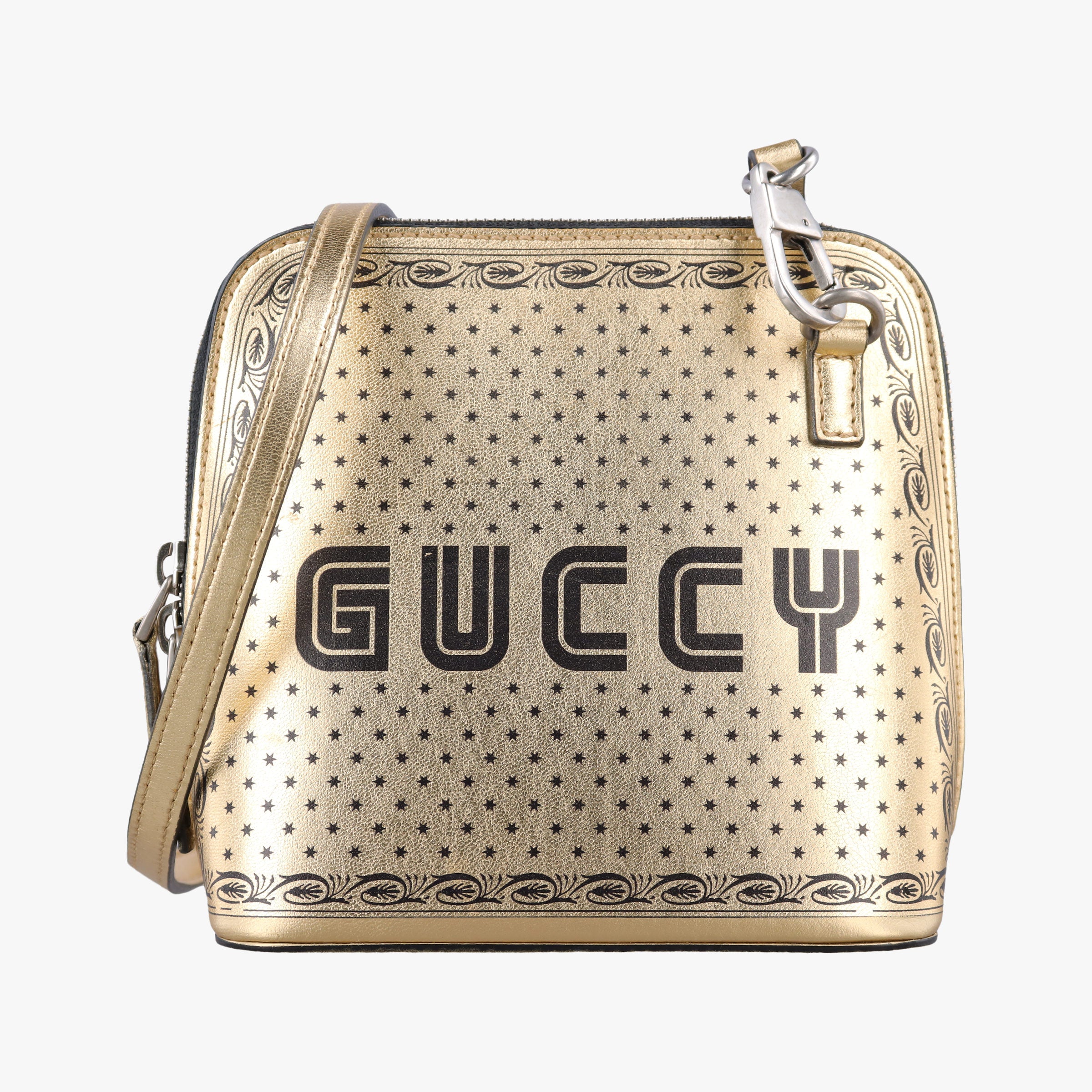 SEGA collaboration GUCCY print Golden Leather 511189 F024704930セガ コラボ GUCCYプリント ゴールド レザー 511189 F024704930