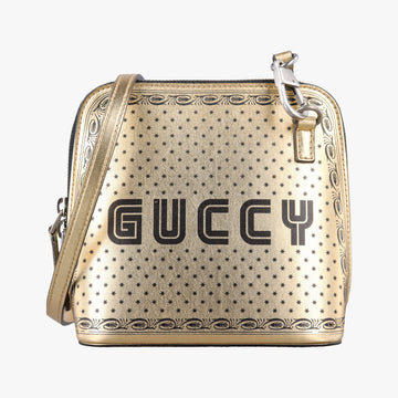SEGA collaboration GUCCY print Golden Leather 511189 F024704930セガ コラボ GUCCYプリント ゴールド レザー 511189 F024704930