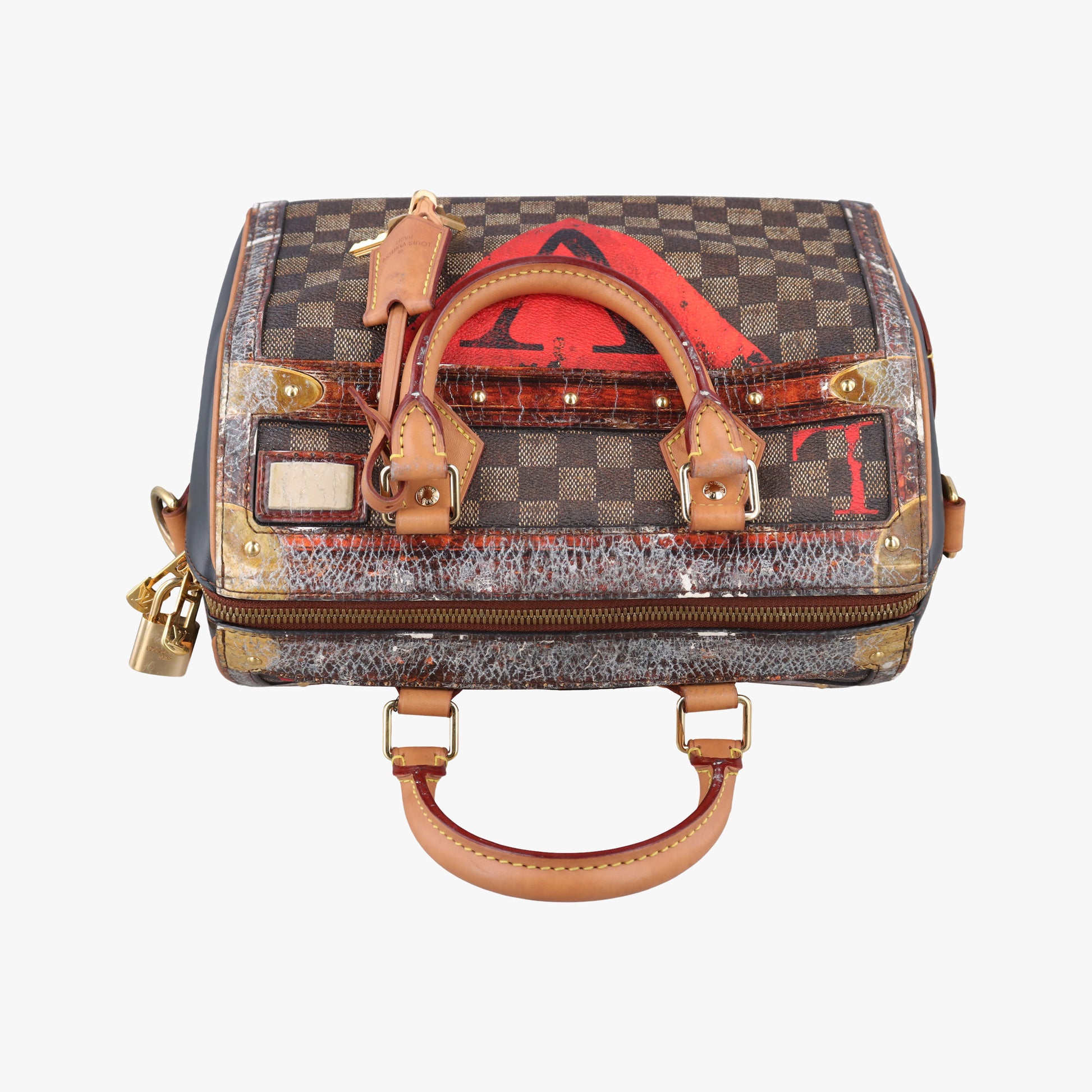 Time Trunk Speedy Bandouliere 25 Damier Ebene × Rouge Transformed Damier Canvas M52249 SN3118タイムトランク スピーディ バンドリエール 25 ダミエ・エベヌ × ルージュ トランスフォームド ダミエ キャンバス M52249 SN3118