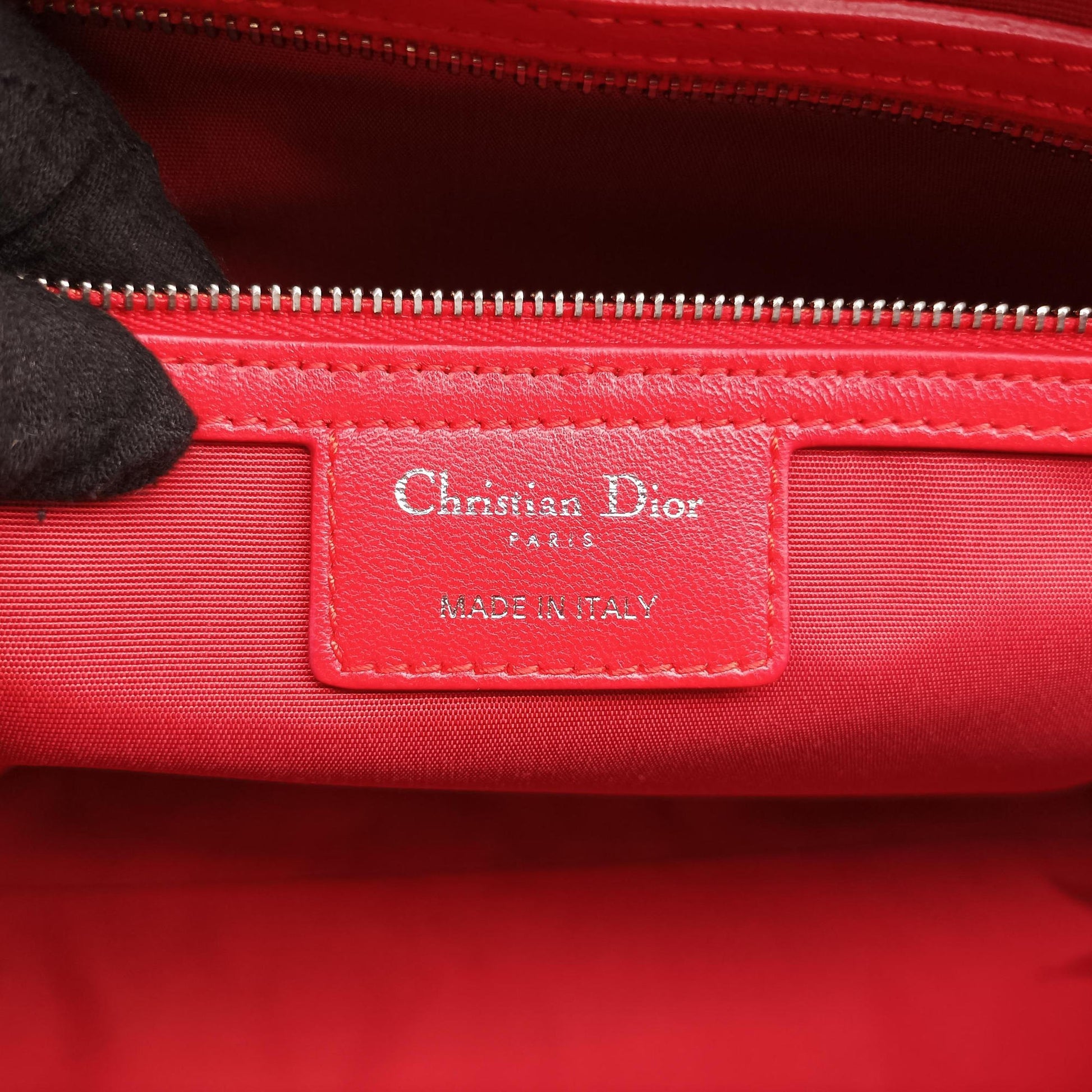 Lady Dior Cannage Soft Red Lambskin 17-BO-0194レディディオール カナージュ ソフト レッド ラムスキン 17-BO-0194