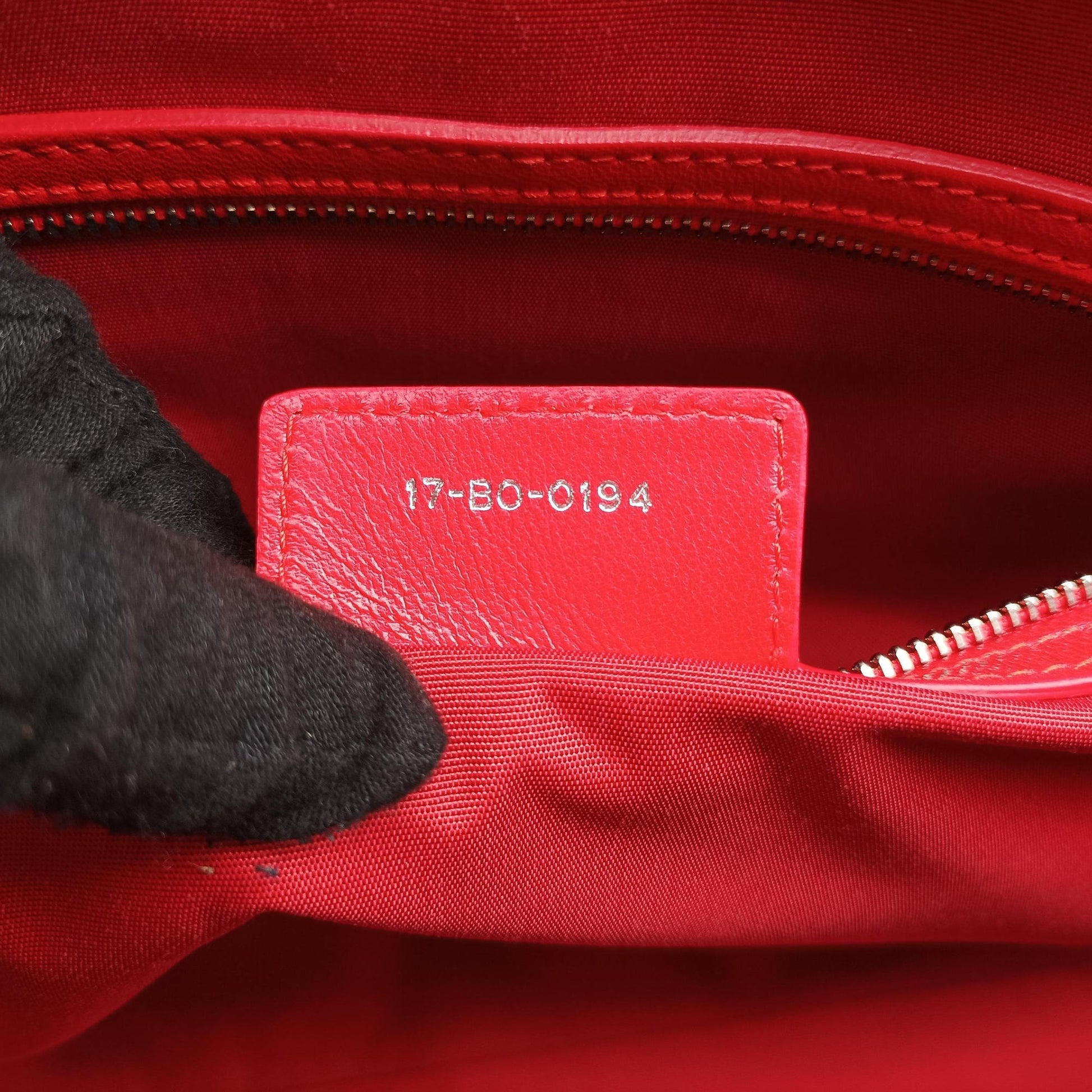 Lady Dior Cannage Soft Red Lambskin 17-BO-0194レディディオール カナージュ ソフト レッド ラムスキン 17-BO-0194