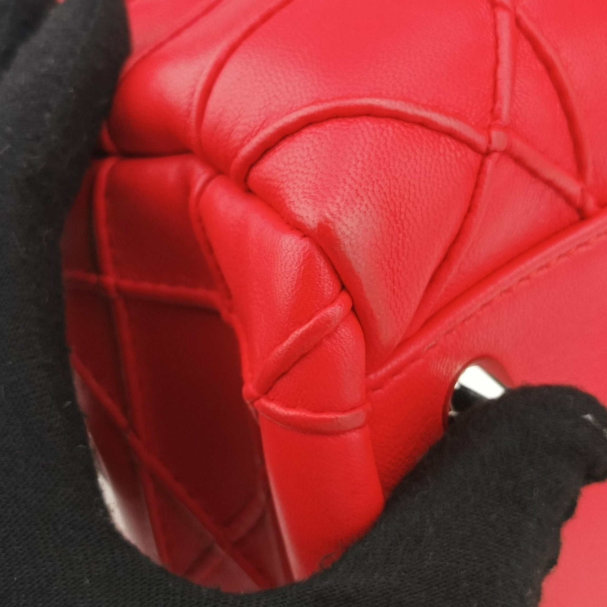 Lady Dior Cannage Soft Red Lambskin 17-BO-0194レディディオール カナージュ ソフト レッド ラムスキン 17-BO-0194