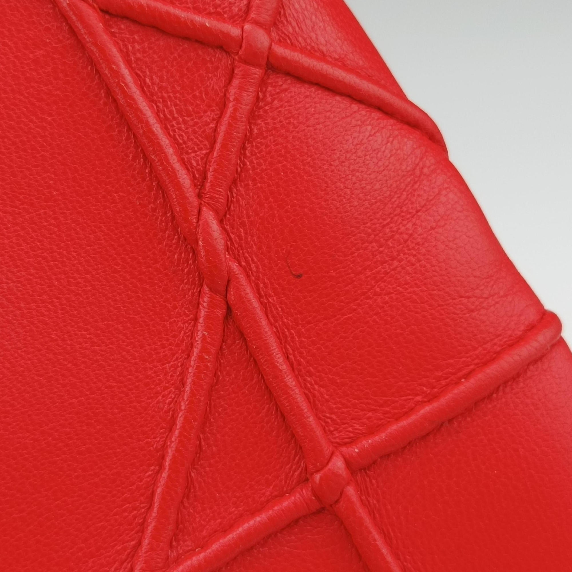 Lady Dior Cannage Soft Red Lambskin 17-BO-0194レディディオール カナージュ ソフト レッド ラムスキン 17-BO-0194