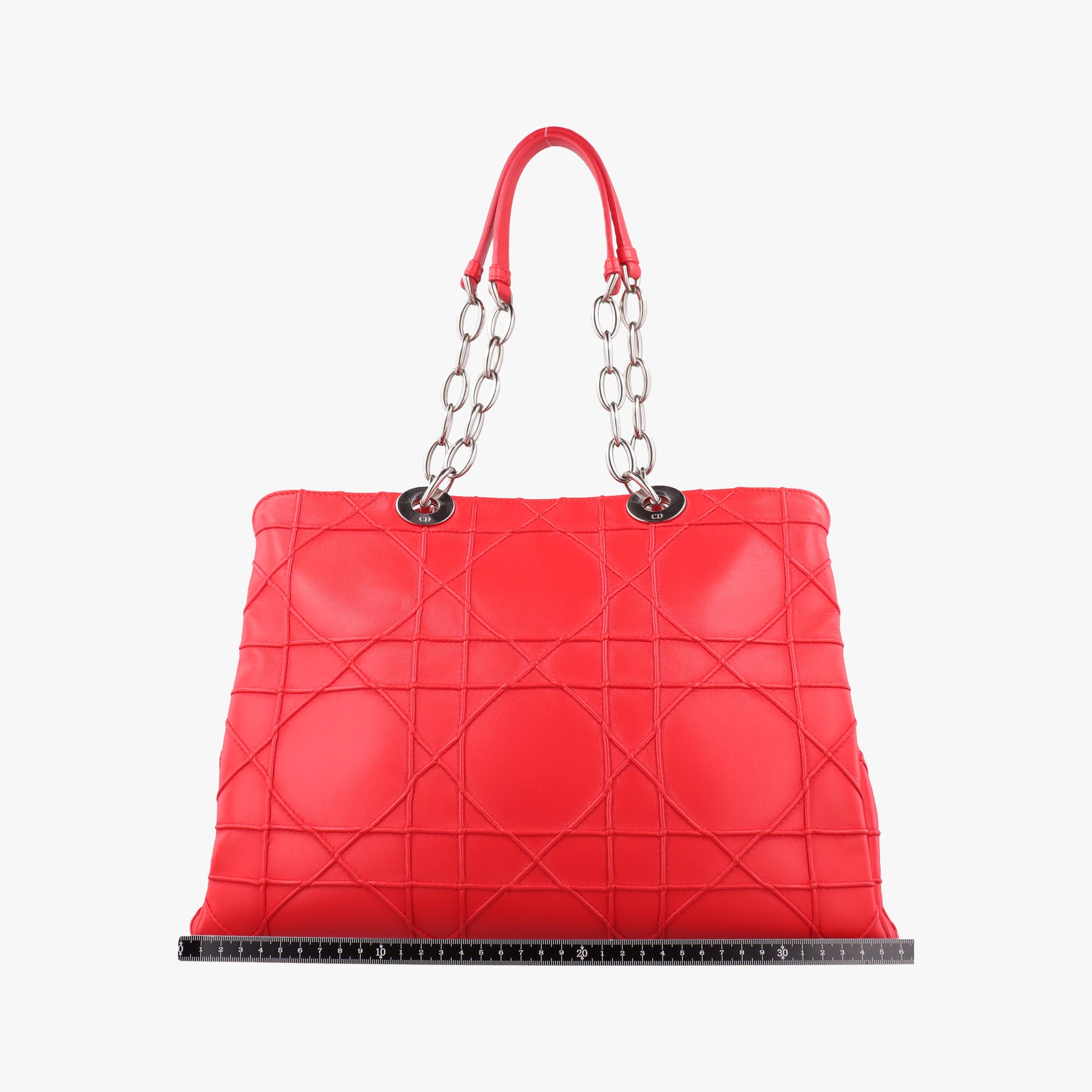 Lady Dior Cannage Soft Red Lambskin 17-BO-0194レディディオール カナージュ ソフト レッド ラムスキン 17-BO-0194