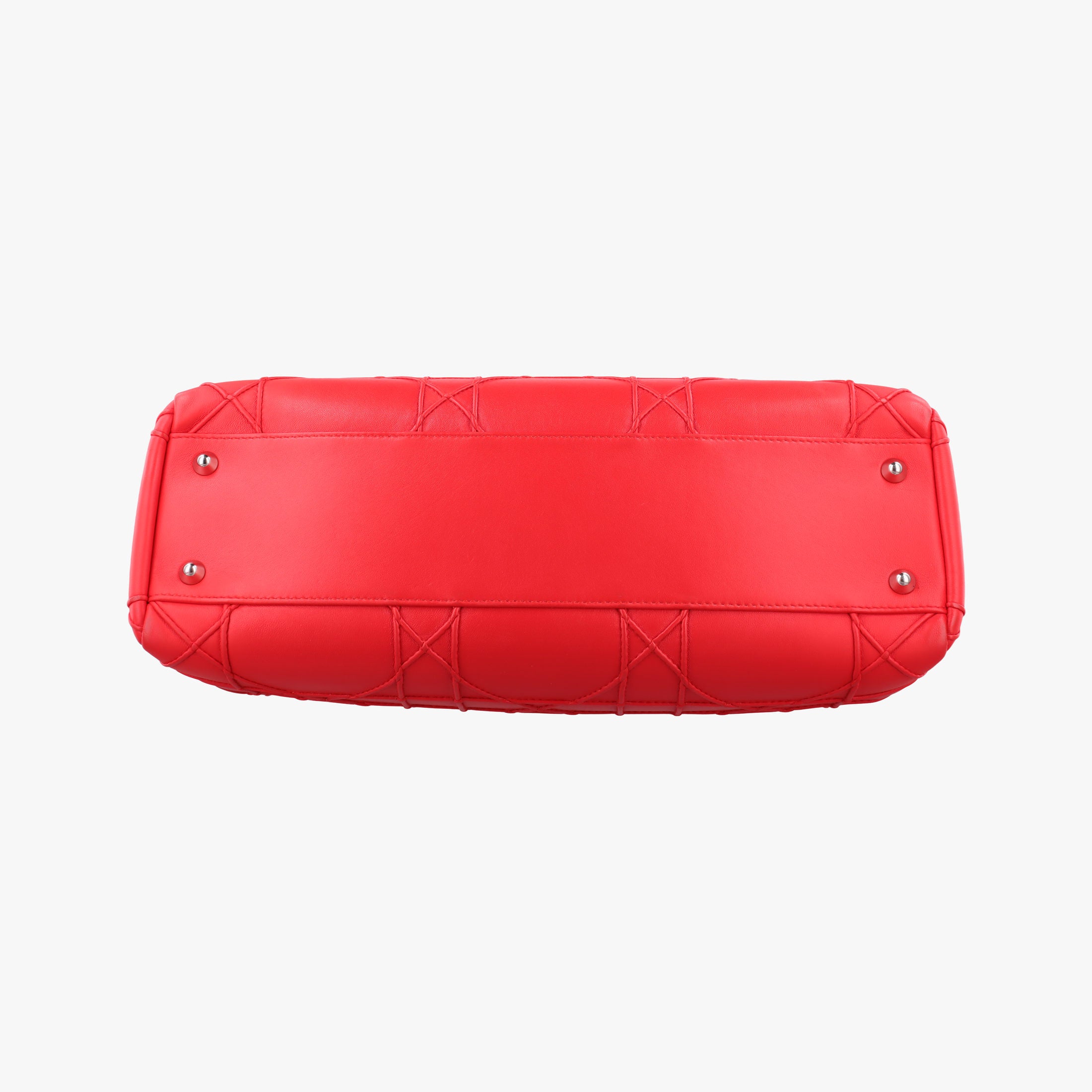 Lady Dior Cannage Soft Red Lambskin 17-BO-0194レディディオール カナージュ ソフト レッド ラムスキン 17-BO-0194