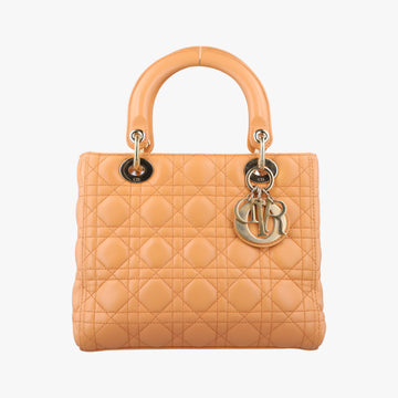 Lady Dior Orange lambskin 16-BO-1102レディディオール オレンジ ラムスキン 16-BO-1102