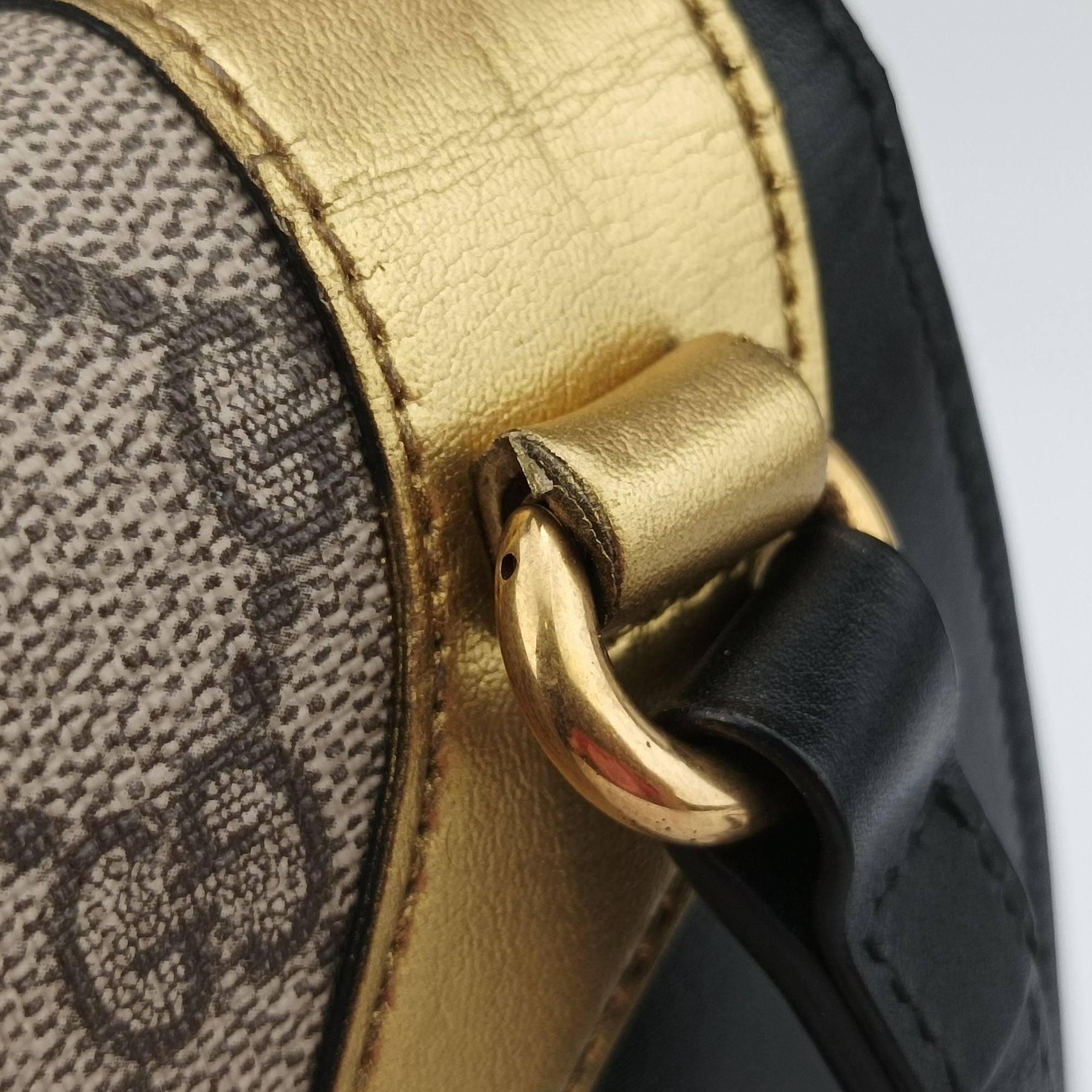 Osiride beige×Black×Golden PVC coated canvas×leather 500781 D023180432オジリデ ベージュ×ブラック×ゴールド PVCコーティングキャンバス×レザー 500781 D023180432