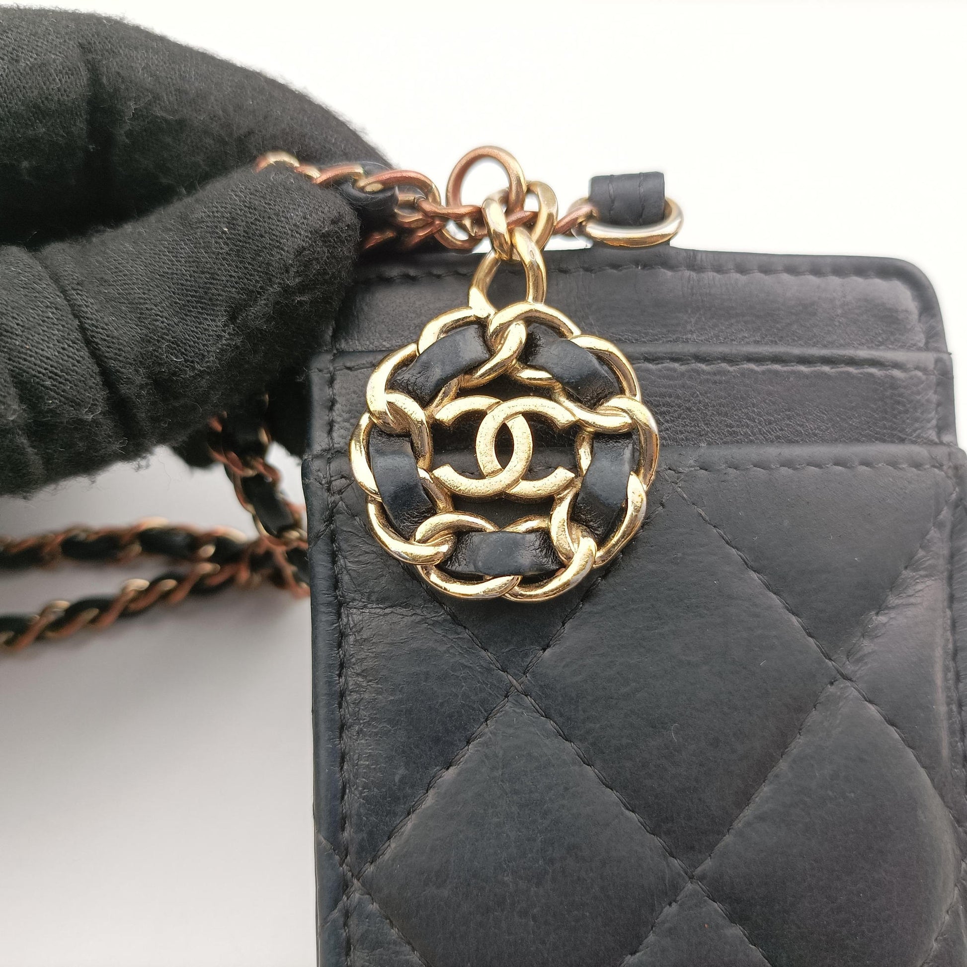CC Logo Matelasse Card Case Black lambskin AP0711 28444971ココマーク マトラッセ  カードケース ブラック ラムスキン AP0711 28444971