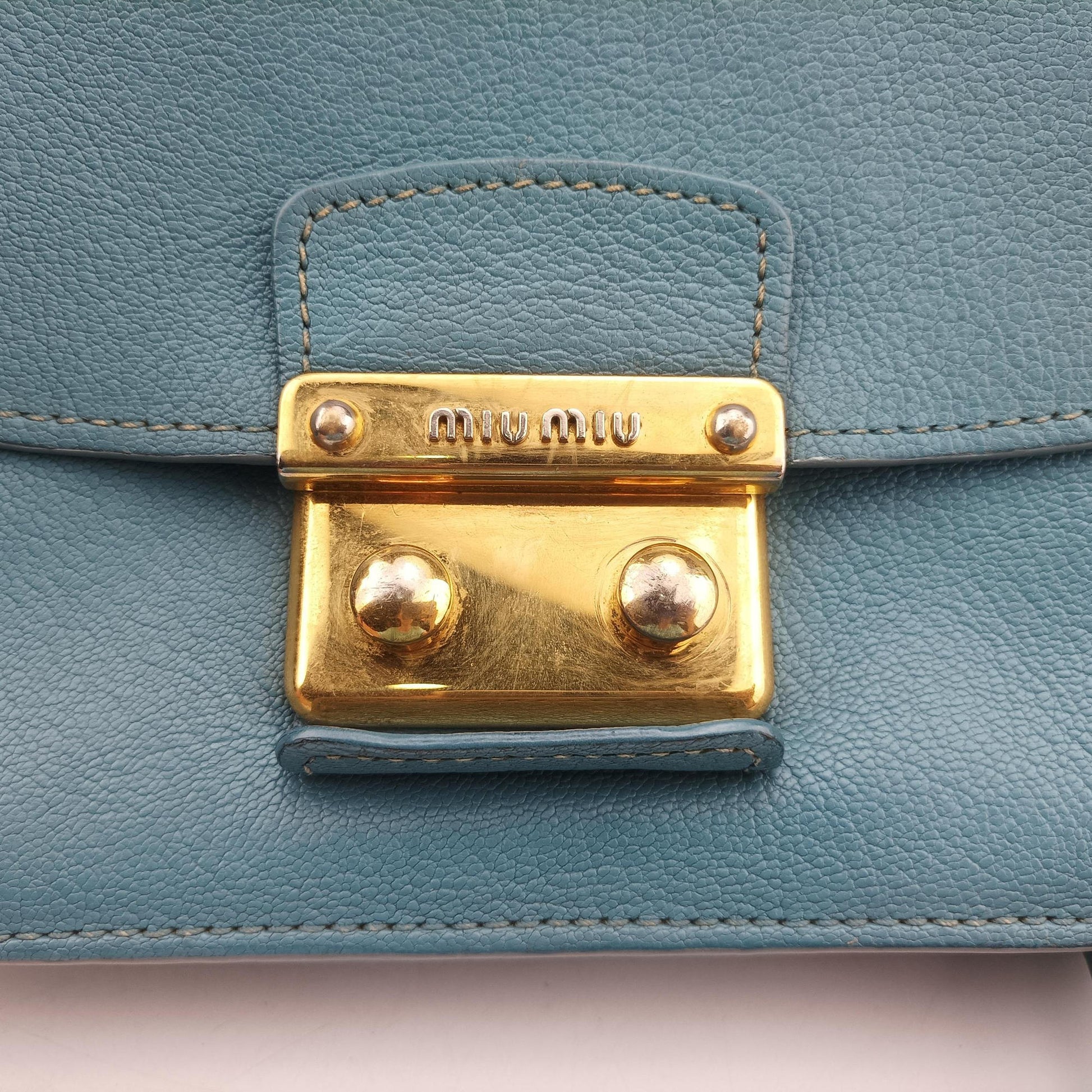 Push-Lock Flap Blue Leather 197プッシュロック フラップ ブルー レザー 197