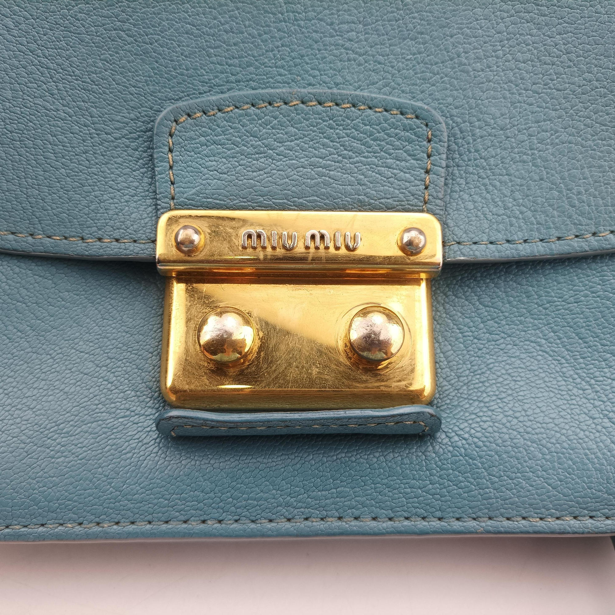 Push-Lock Flap Blue Leather 197プッシュロック フラップ ブルー レザー 197
