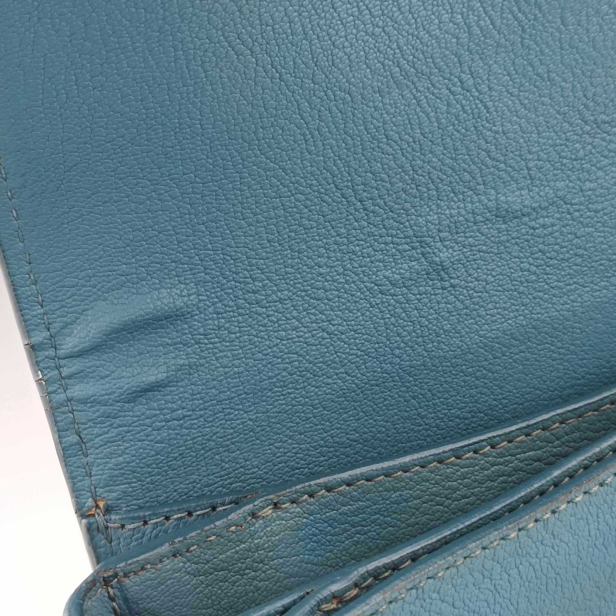 Push-Lock Flap Blue Leather 197プッシュロック フラップ ブルー レザー 197