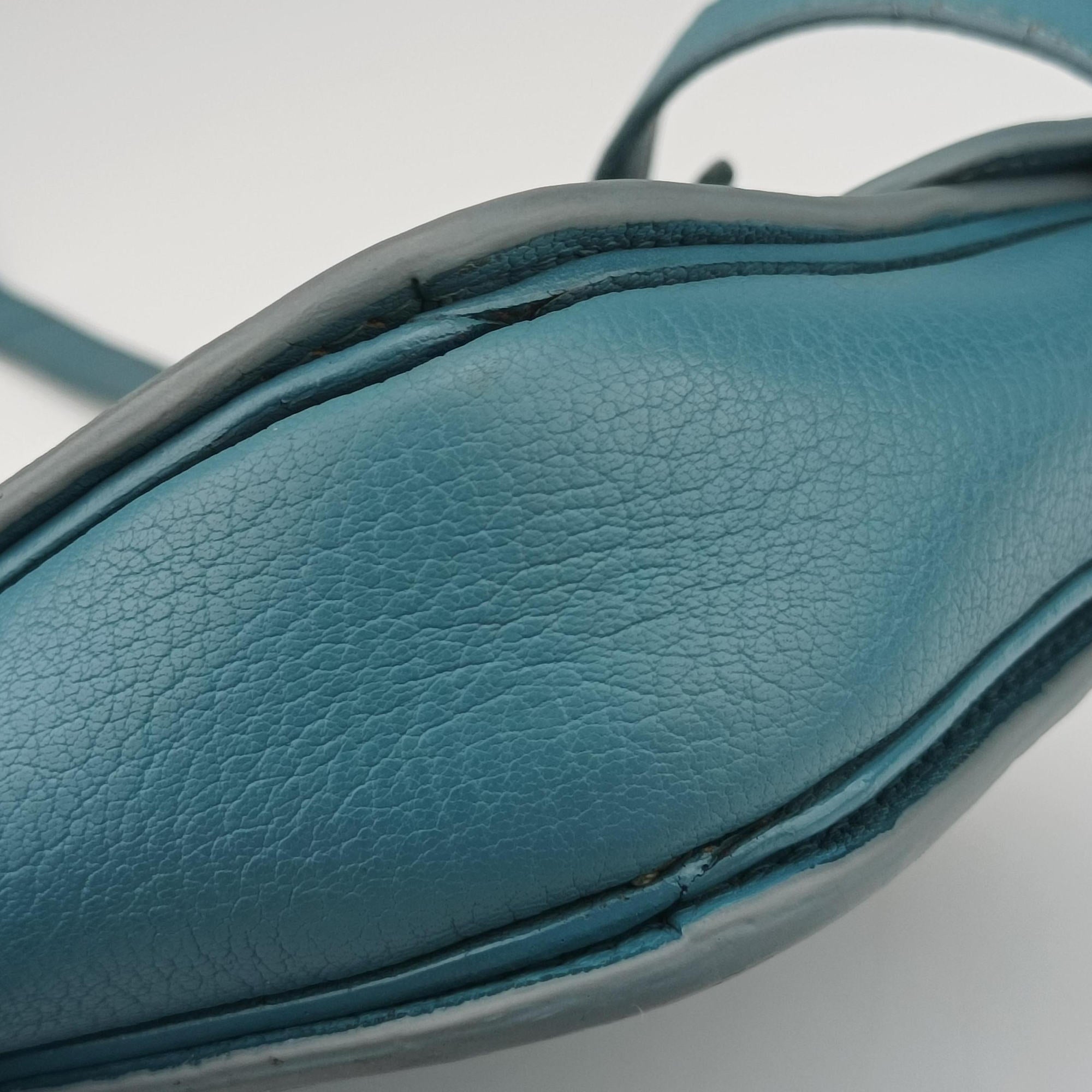 Push-Lock Flap Blue Leather 197プッシュロック フラップ ブルー レザー 197