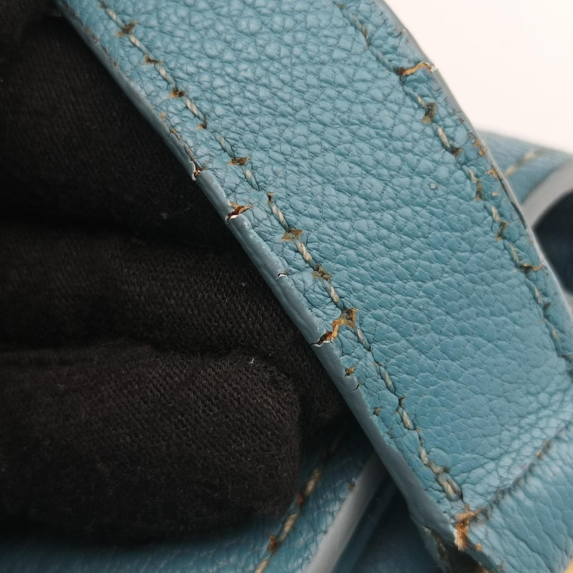 Push-Lock Flap Blue Leather 197プッシュロック フラップ ブルー レザー 197